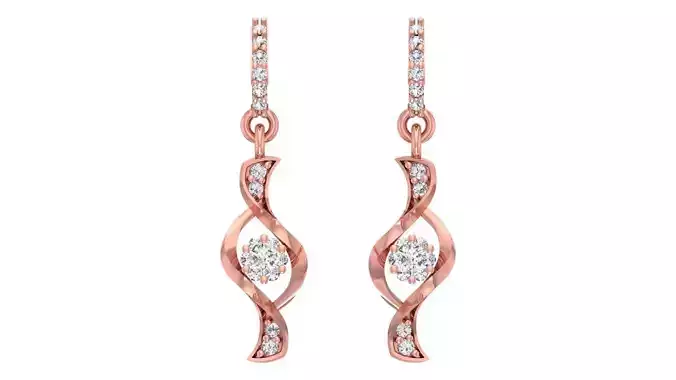 Women Diamond Earrings 3dm STL OBJ FBX Renders Details