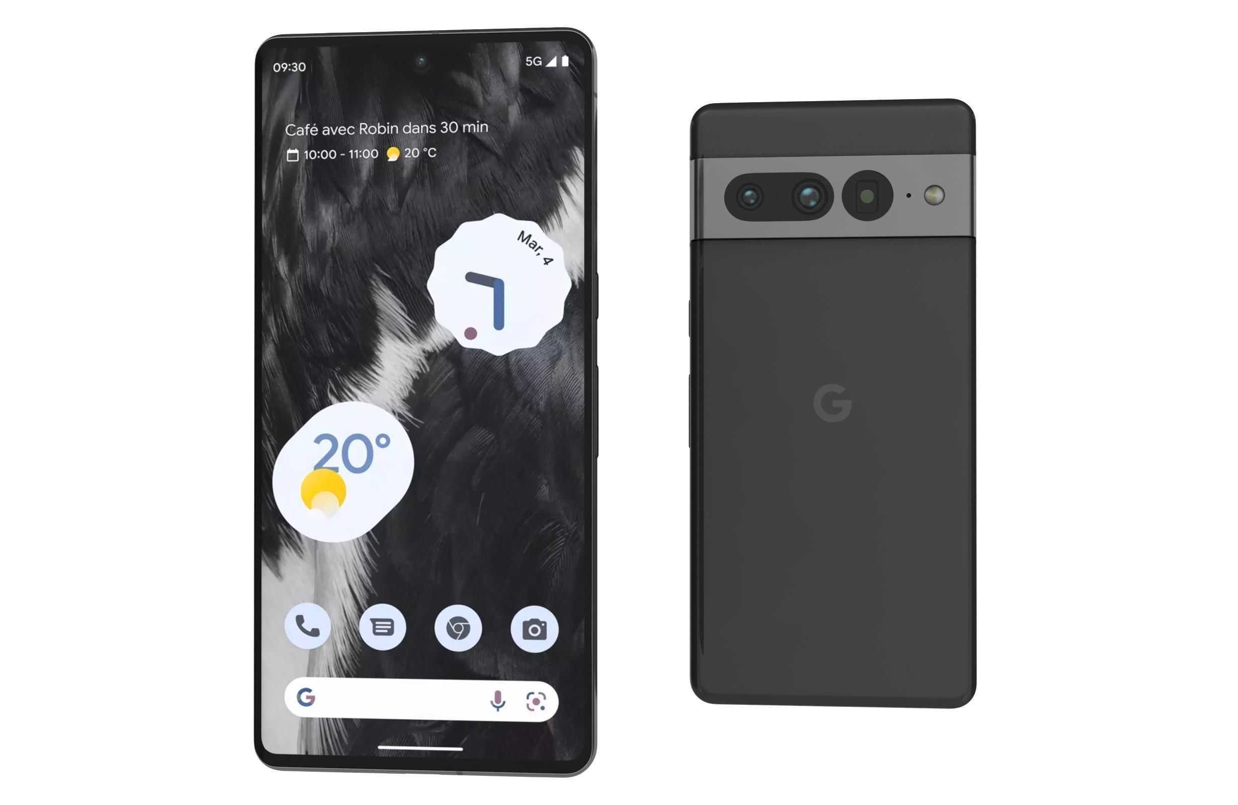 Google Pixel 7 Pro Black Low-poly 3D model_6