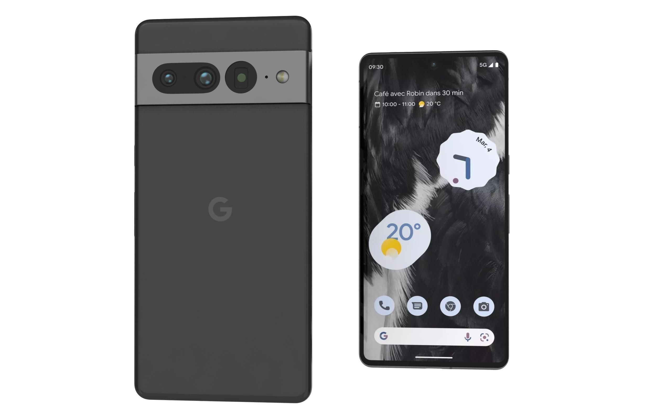 Google Pixel 7 Pro Black Low-poly 3D model_7