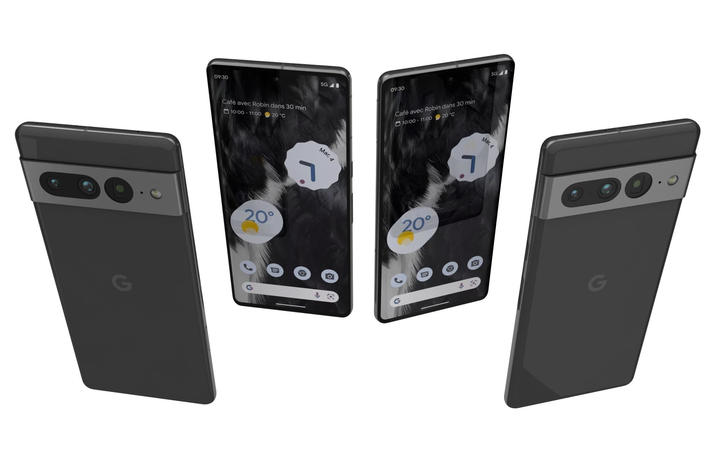 Google Pixel 7 Pro Black Low-poly 3D model_4
