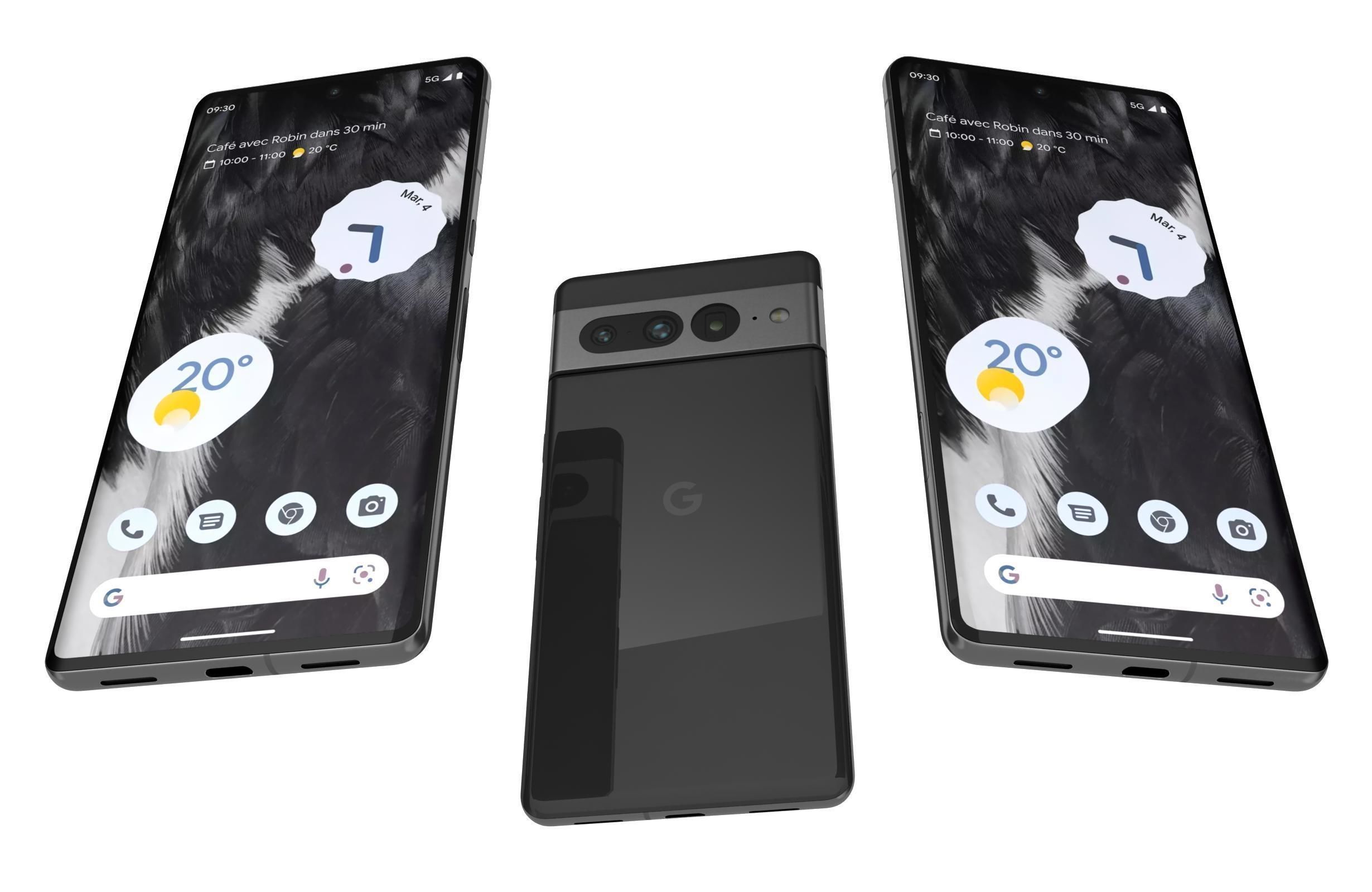 Google Pixel 7 Pro Black Low-poly 3D model_2