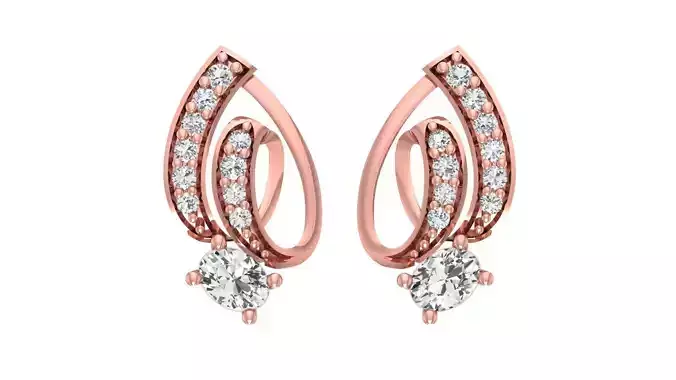 Women Diamond Earrings 3dm STL OBJ FBX Renders Details