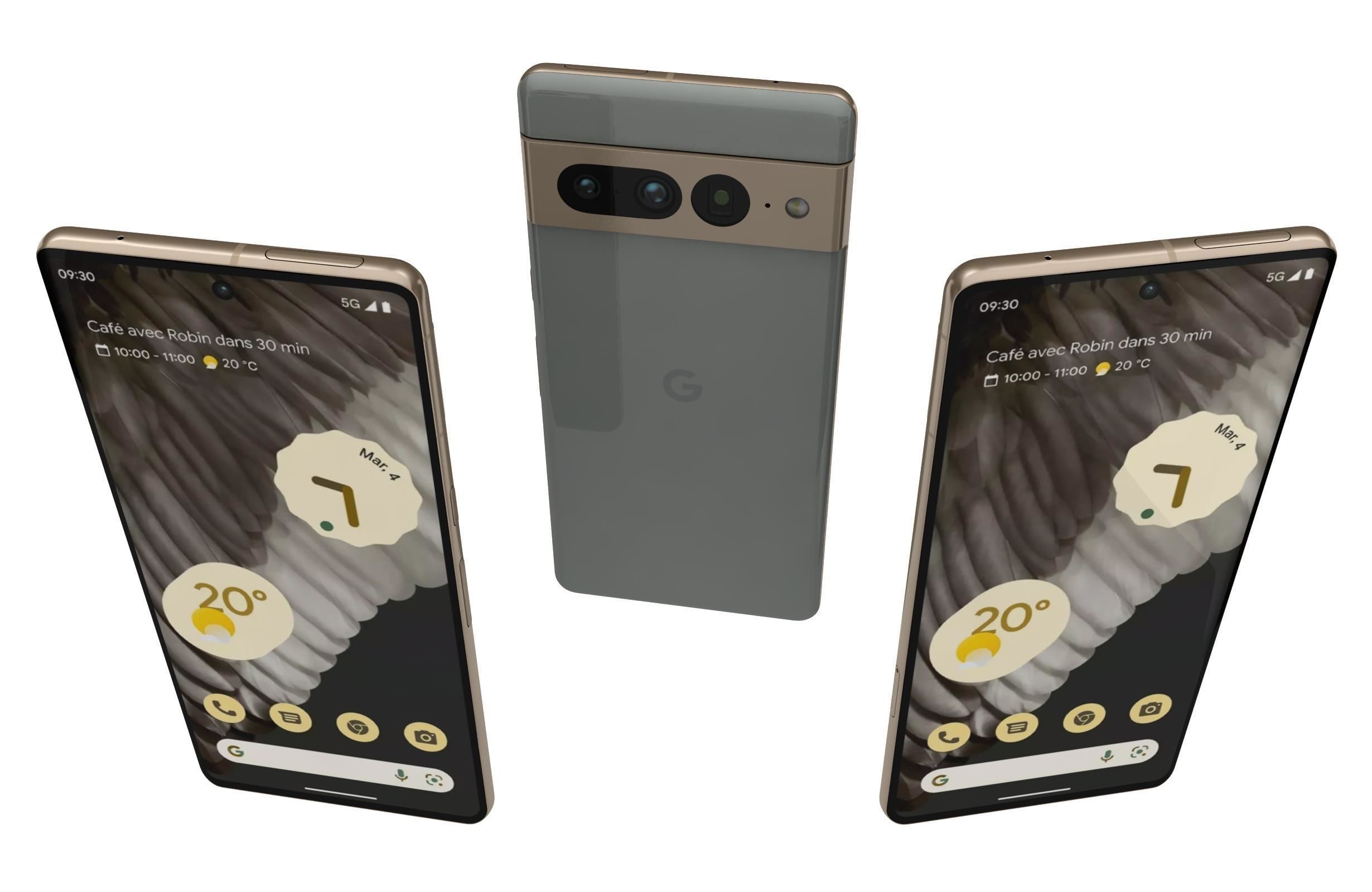Google Pixel 7 Pro All Colors Low-poly 3D model_26