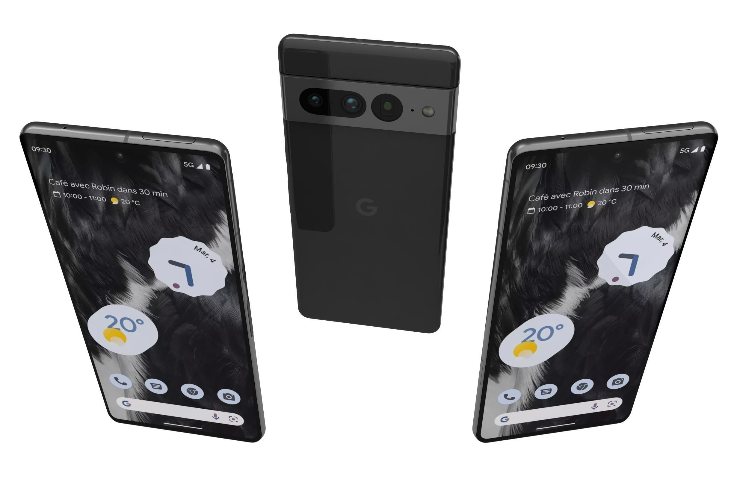 Google Pixel 7 Pro All Colors Low-poly 3D model_2