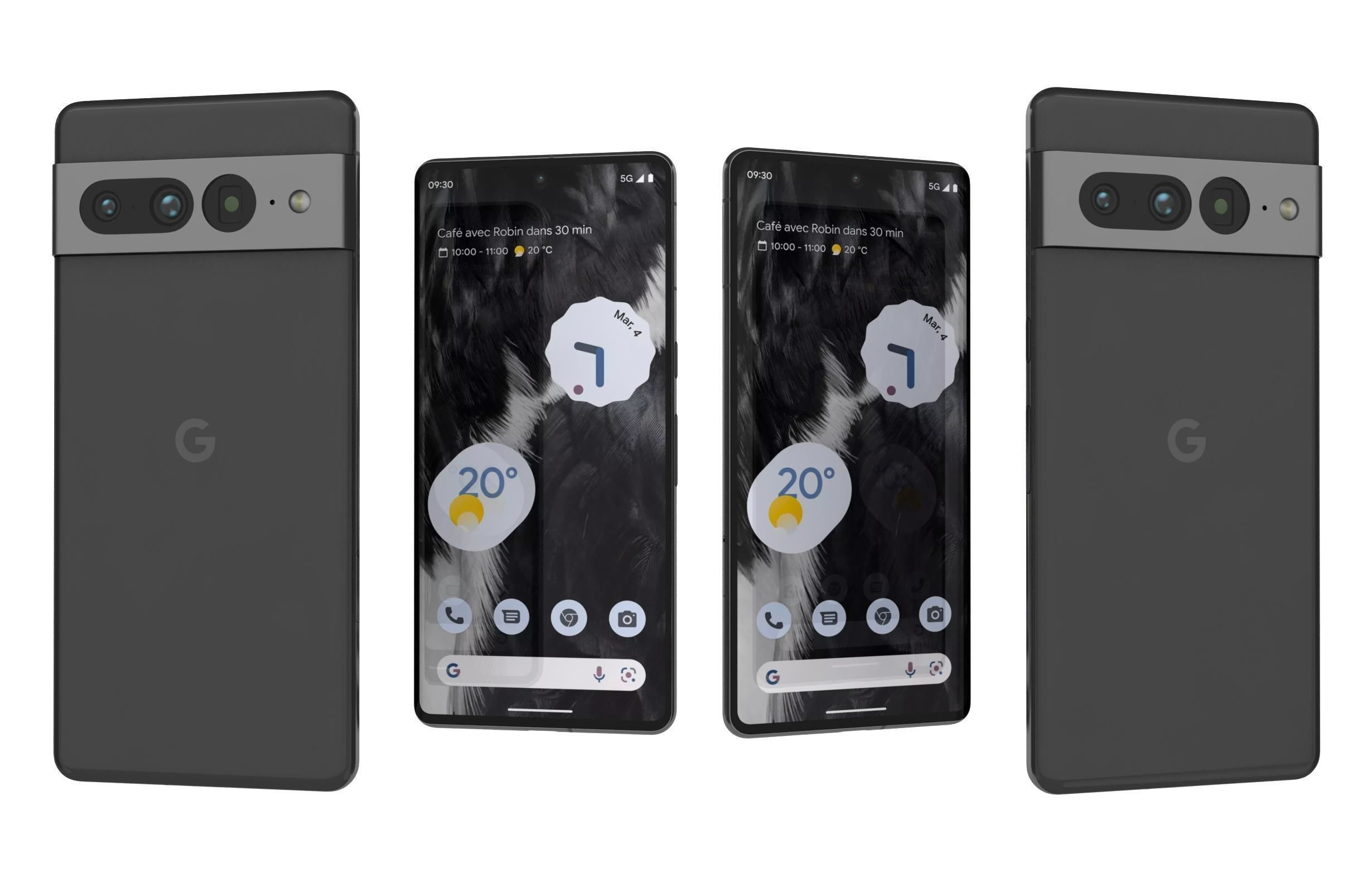 Google Pixel 7 Pro All Colors Low-poly 3D model_4
