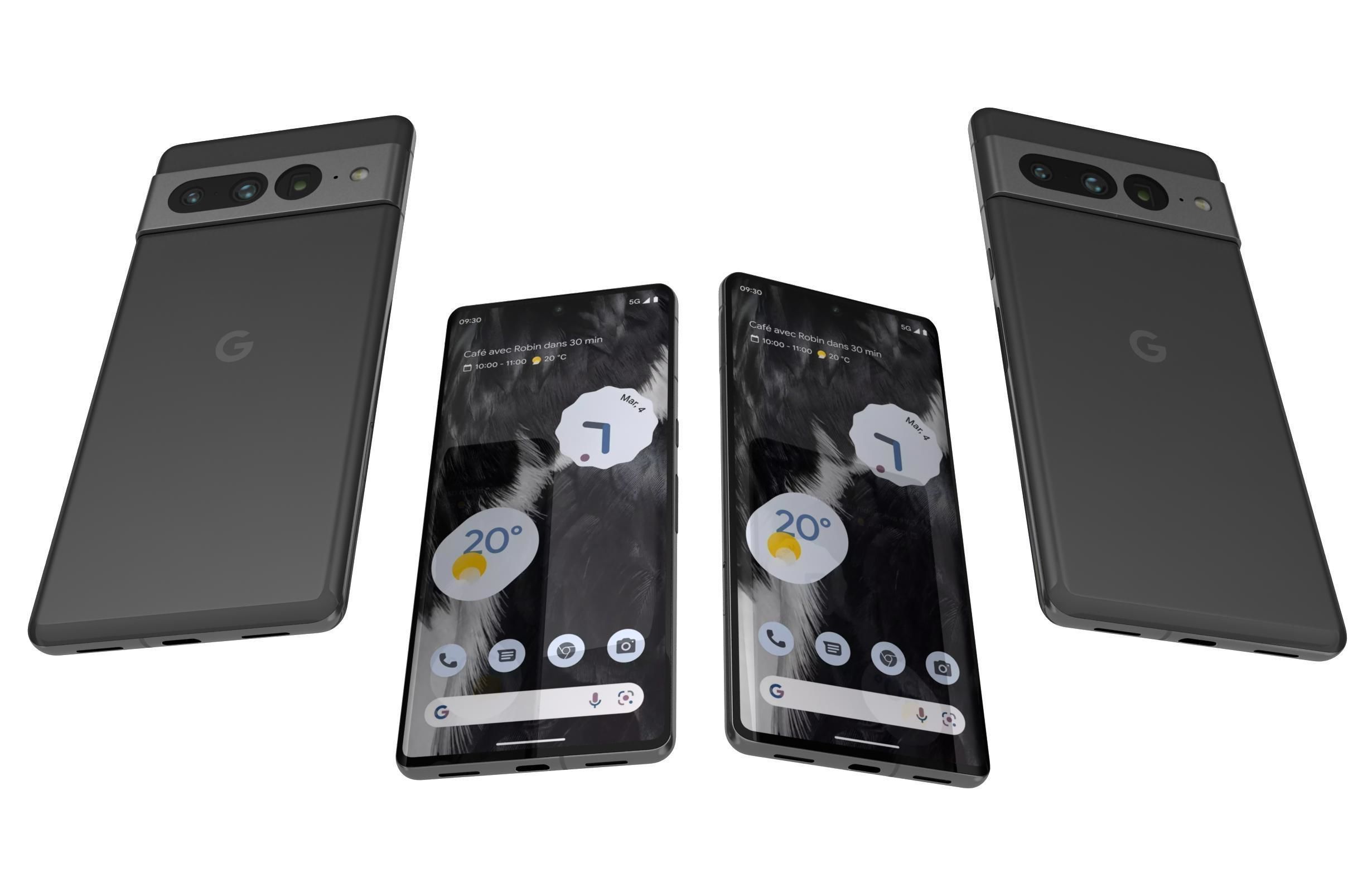 Google Pixel 7 Pro All Colors Low-poly 3D model_6