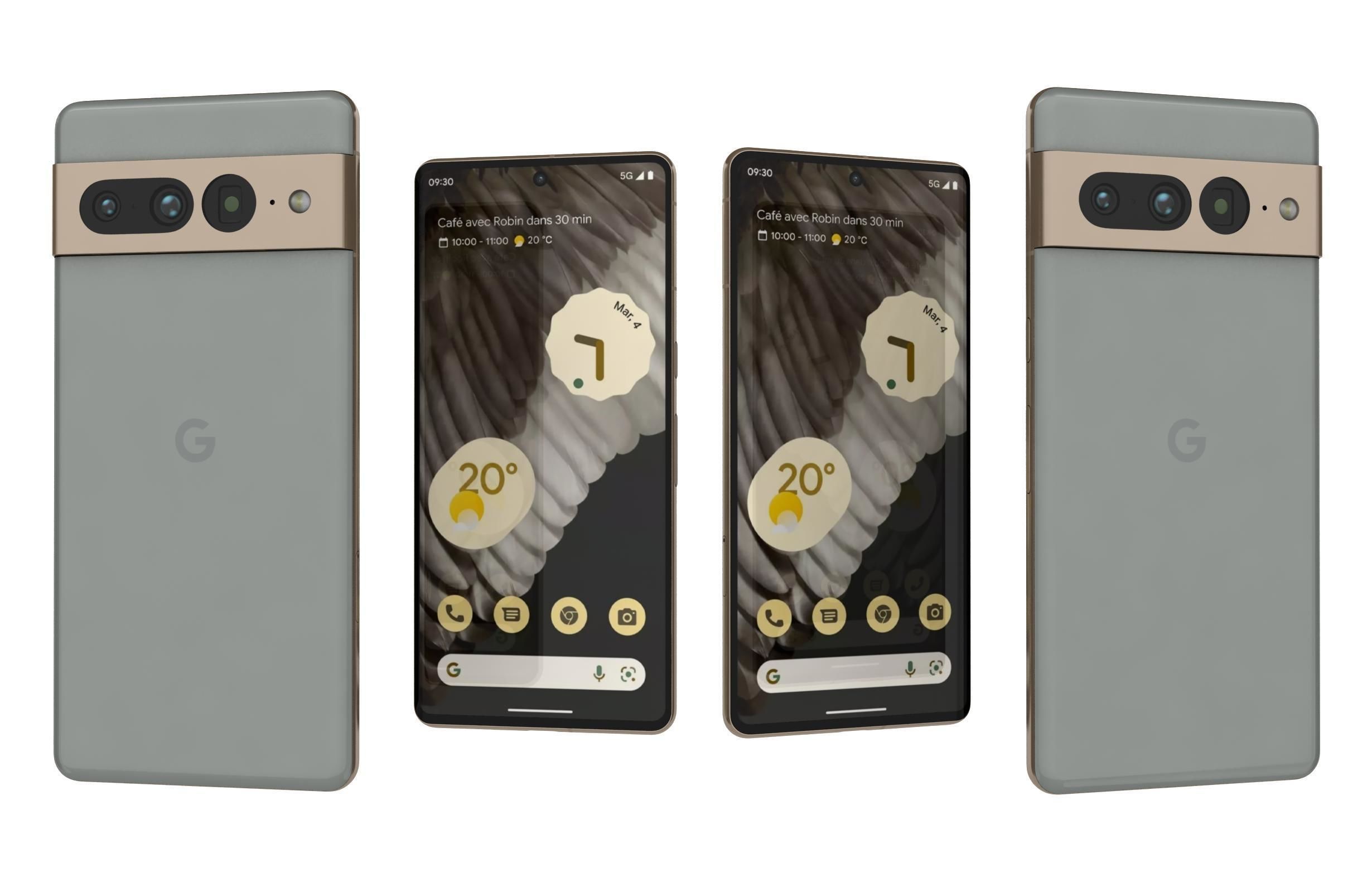 Google Pixel 7 Pro All Colors Low-poly 3D model_28
