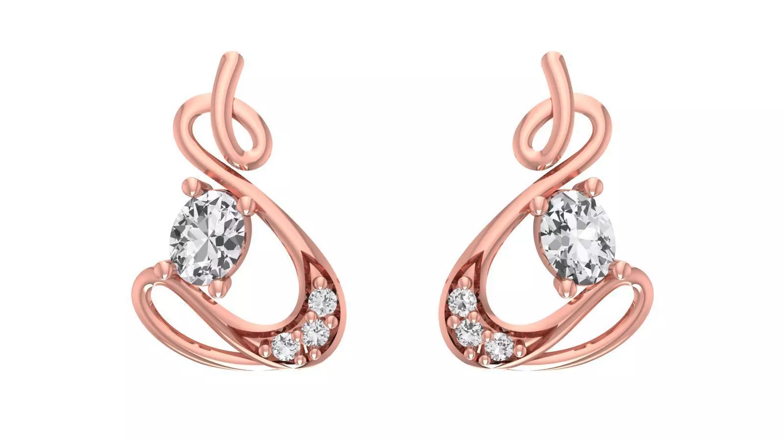 Women Diamond Earrings 3dm STL OBJ FBX Renders Details 3D print model