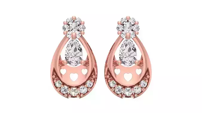 Women Diamond Earrings 3dm STL OBJ FBX Renders Details