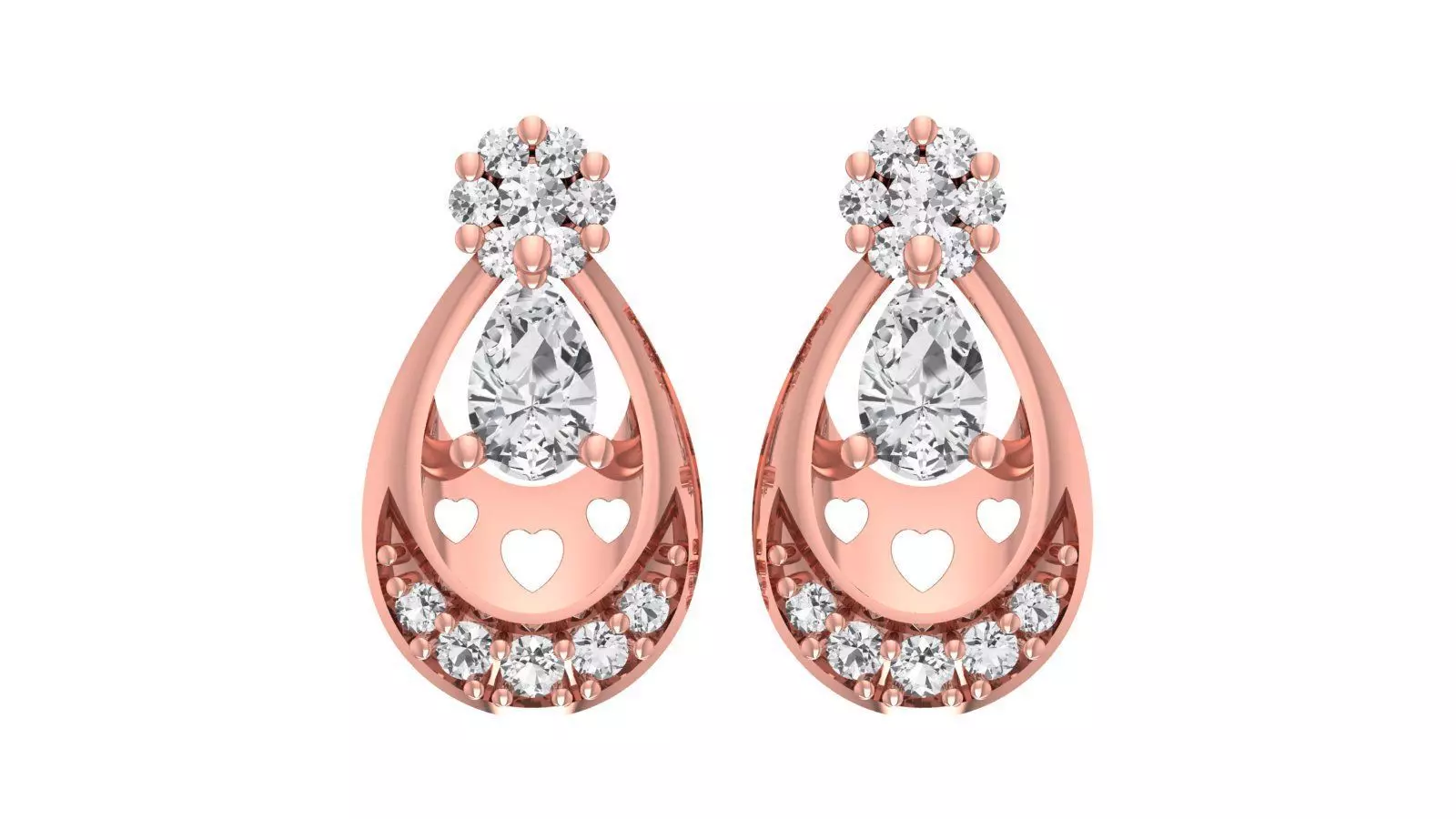 Women Diamond Earrings 3dm STL OBJ FBX Renders Details 3D print model