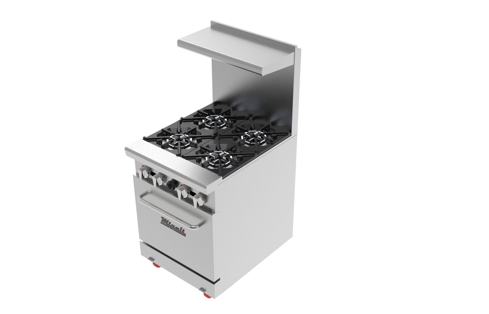 4 Burner Range  Oven Natural Gas 3D model_7