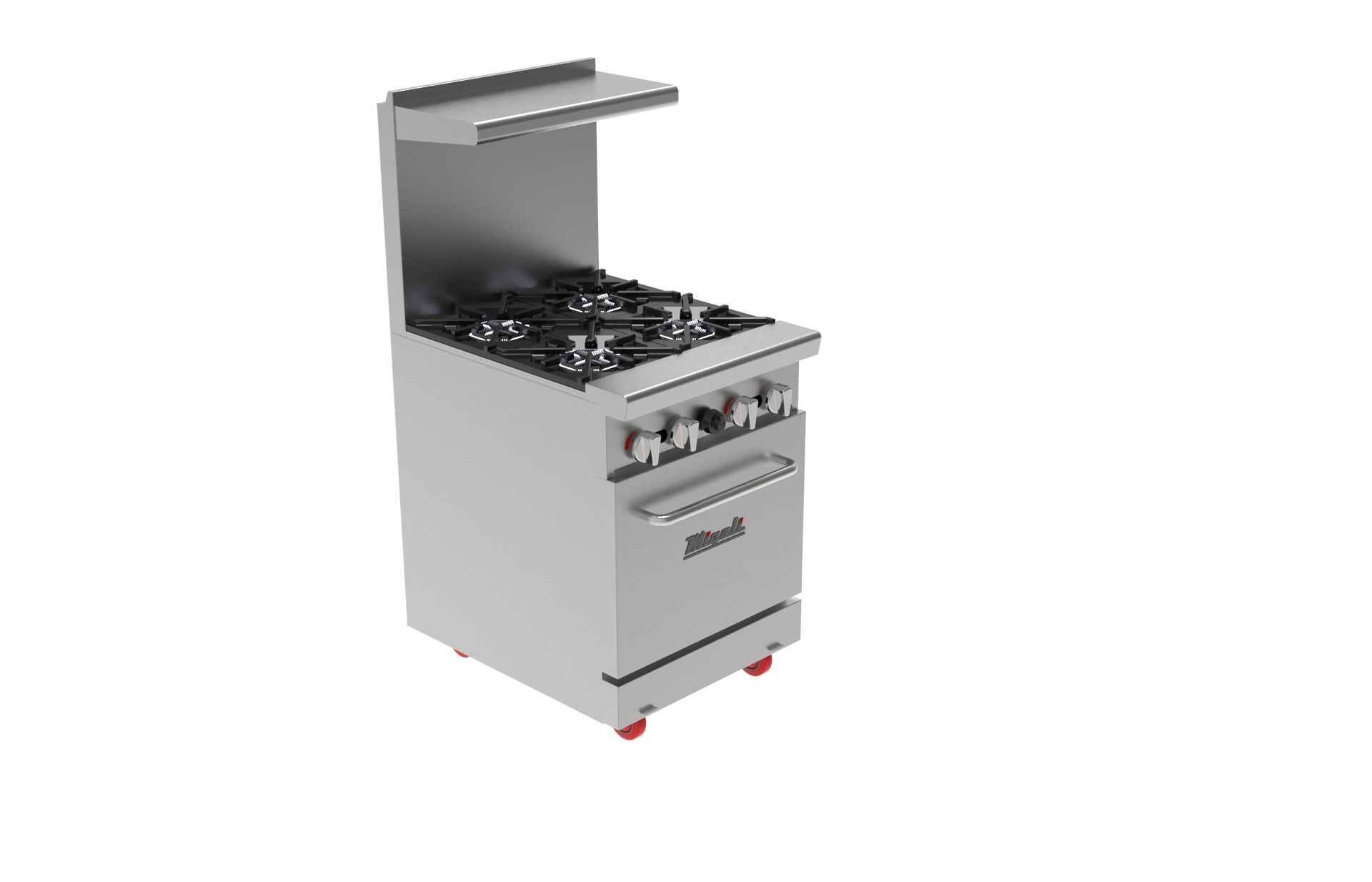 4 Burner Range  Oven Natural Gas 3D model_6