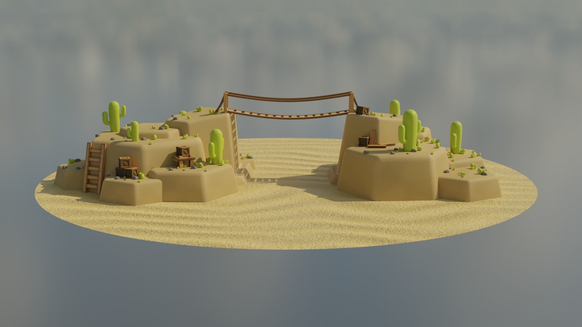 Stylized Desert Environment Pack Low-poly 3D model_1