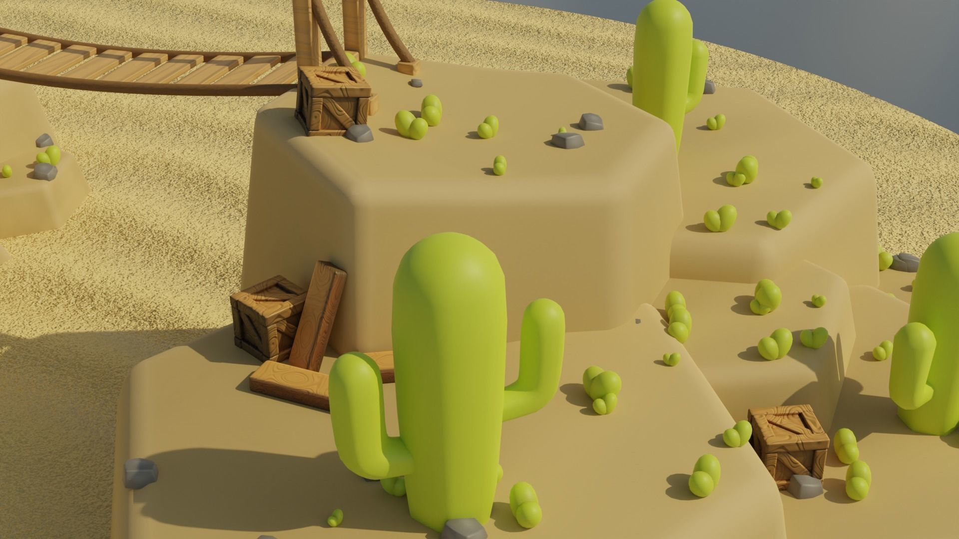 Stylized Desert Environment Pack Low-poly 3D model_2