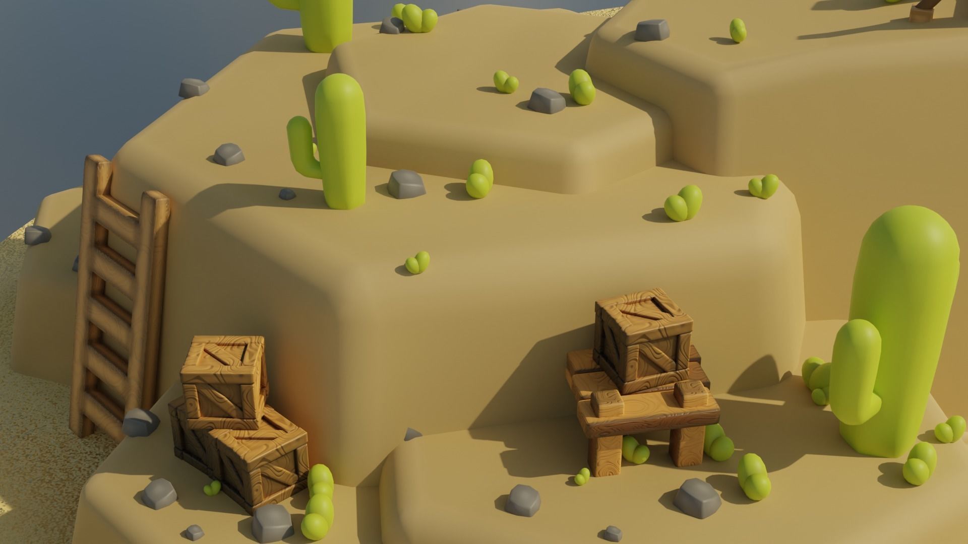 Stylized Desert Environment Pack Low-poly 3D model_4