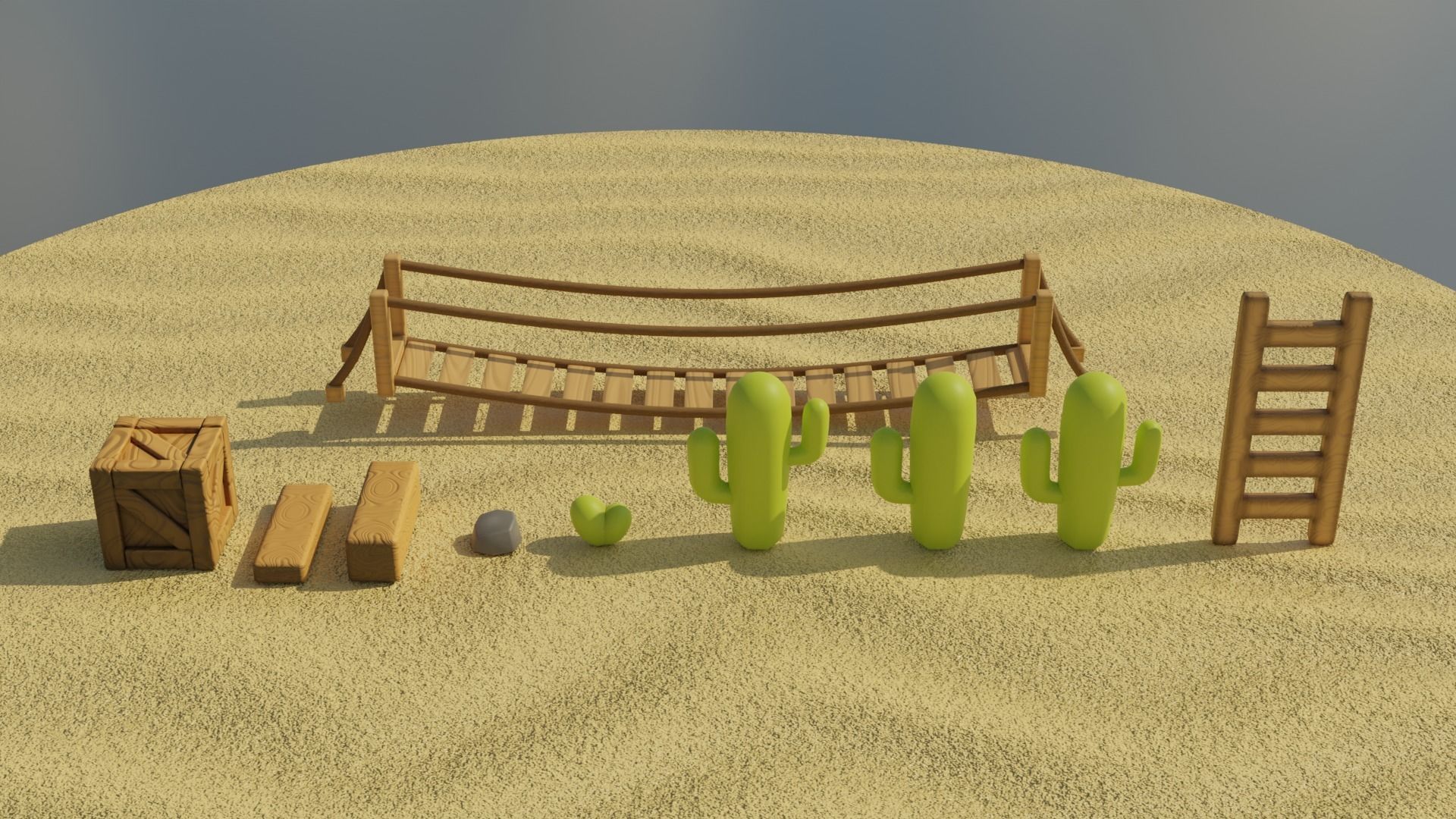 Stylized Desert Environment Pack Low-poly 3D model_5