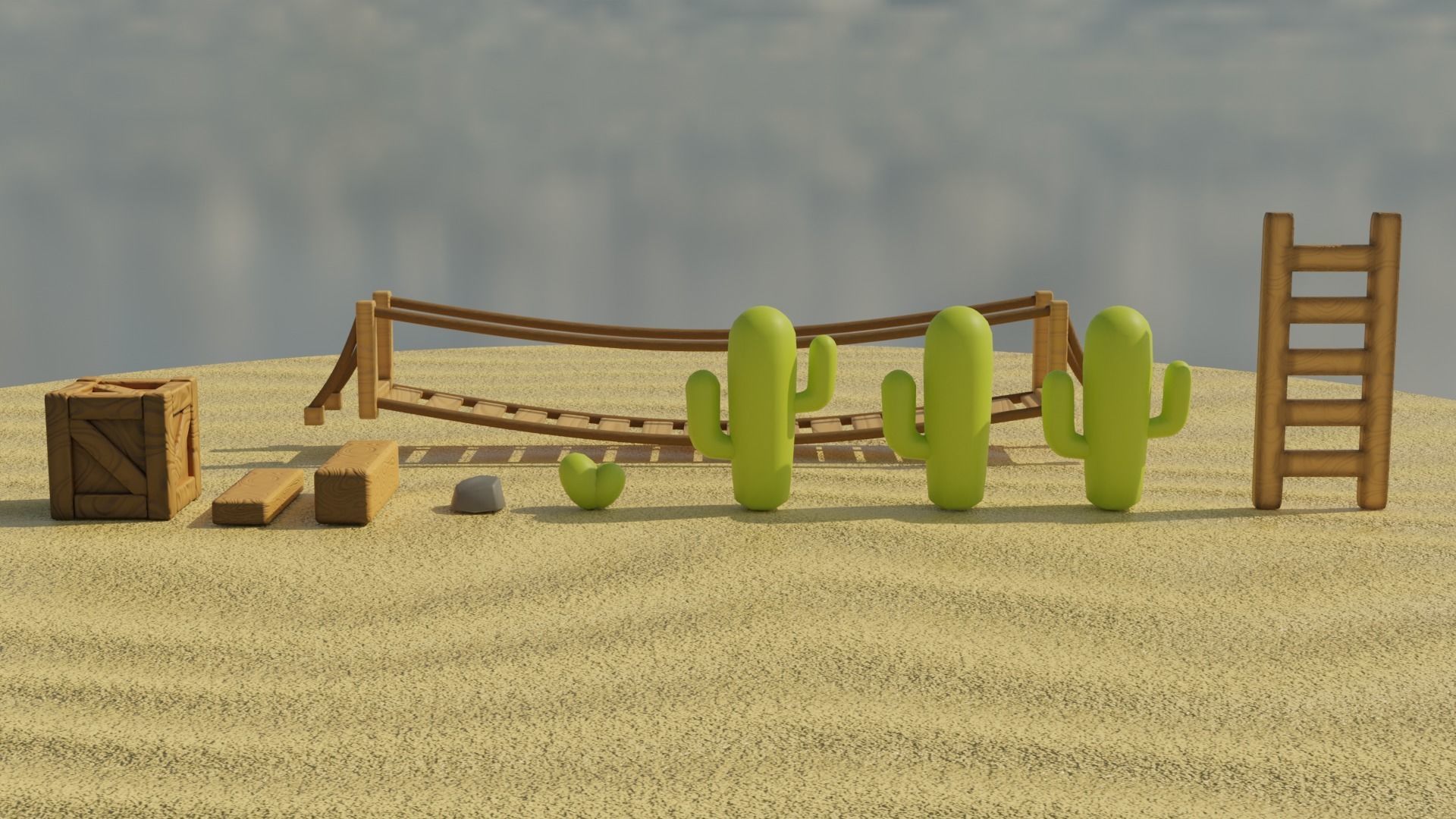 Stylized Desert Environment Pack Low-poly 3D model_7