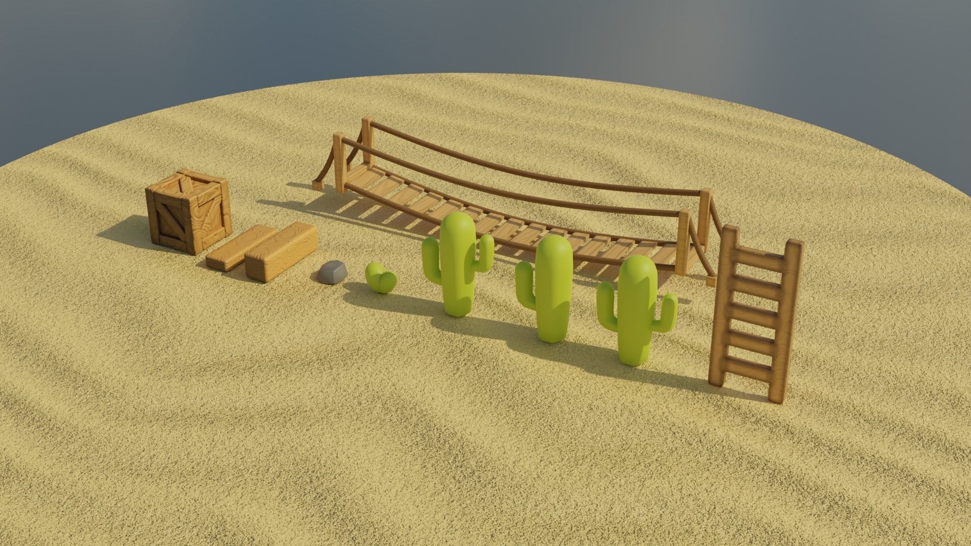 Stylized Desert Environment Pack Low-poly 3D model_6