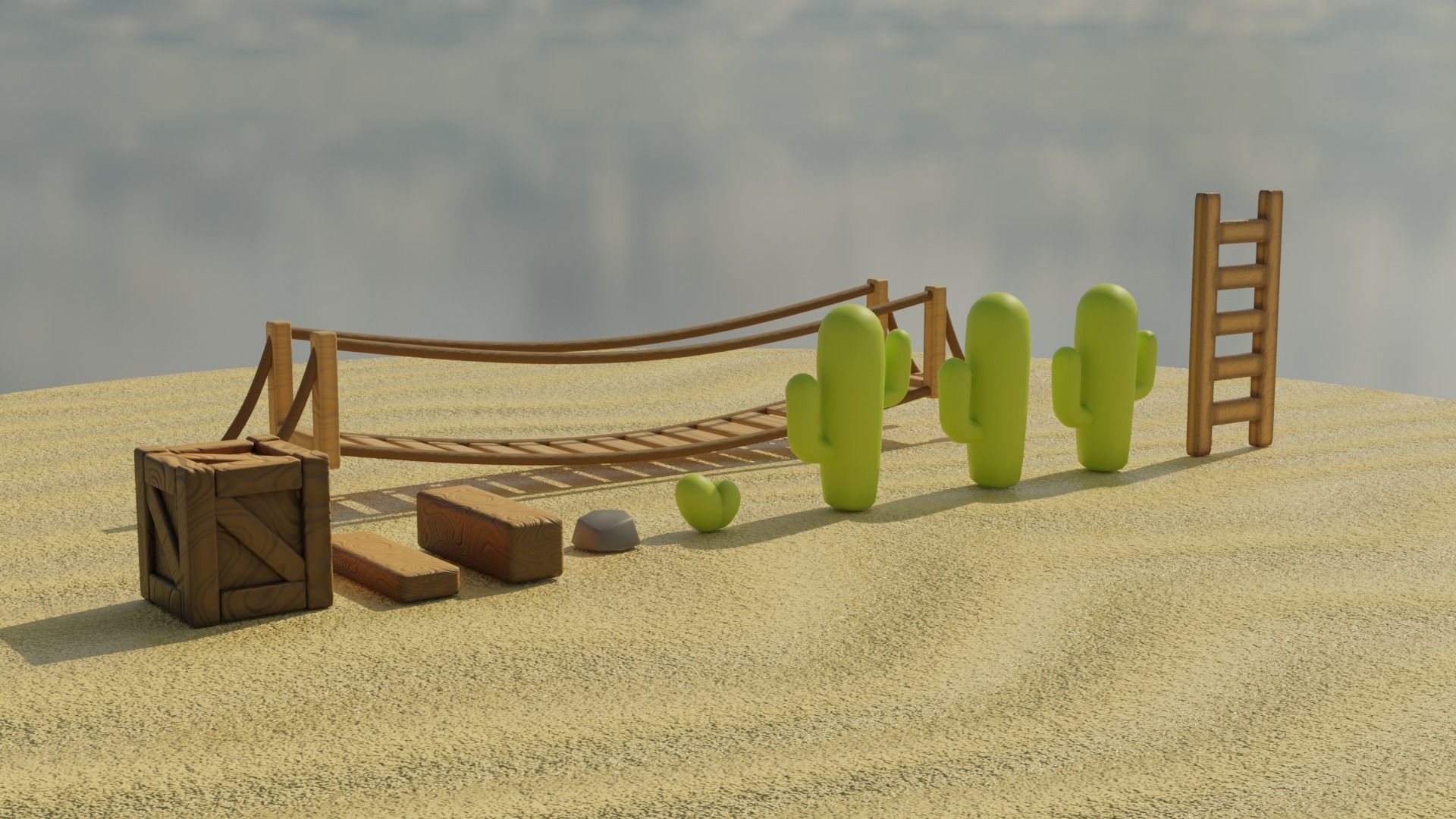 Stylized Desert Environment Pack Low-poly 3D model_8