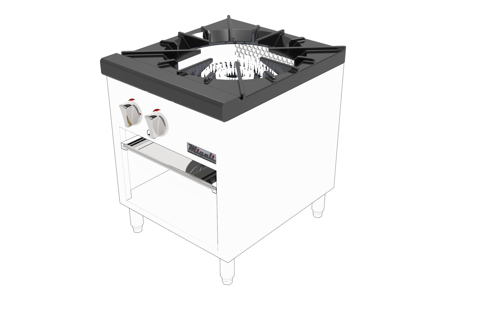 Burner Stock Pot Stove 3D model_7