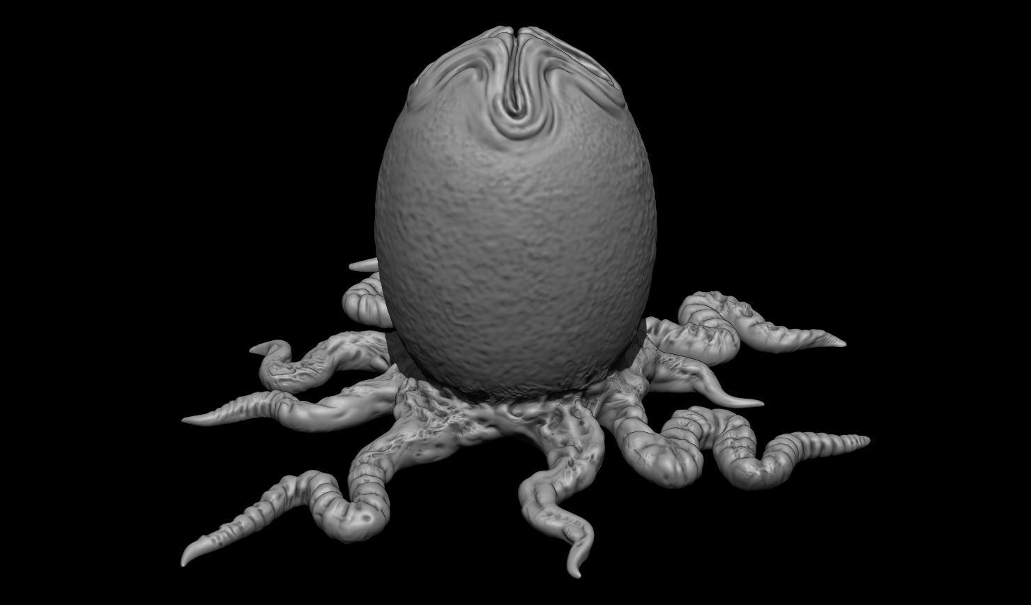 3D PRINTABLE ALIEN EGG OVOMORPH 1979 WITH ROOTS 3D print model_3