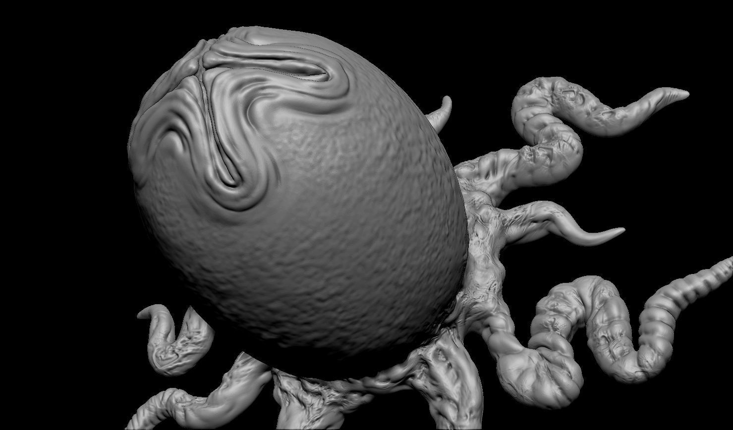3D PRINTABLE ALIEN EGG OVOMORPH 1979 WITH ROOTS 3D print model_4