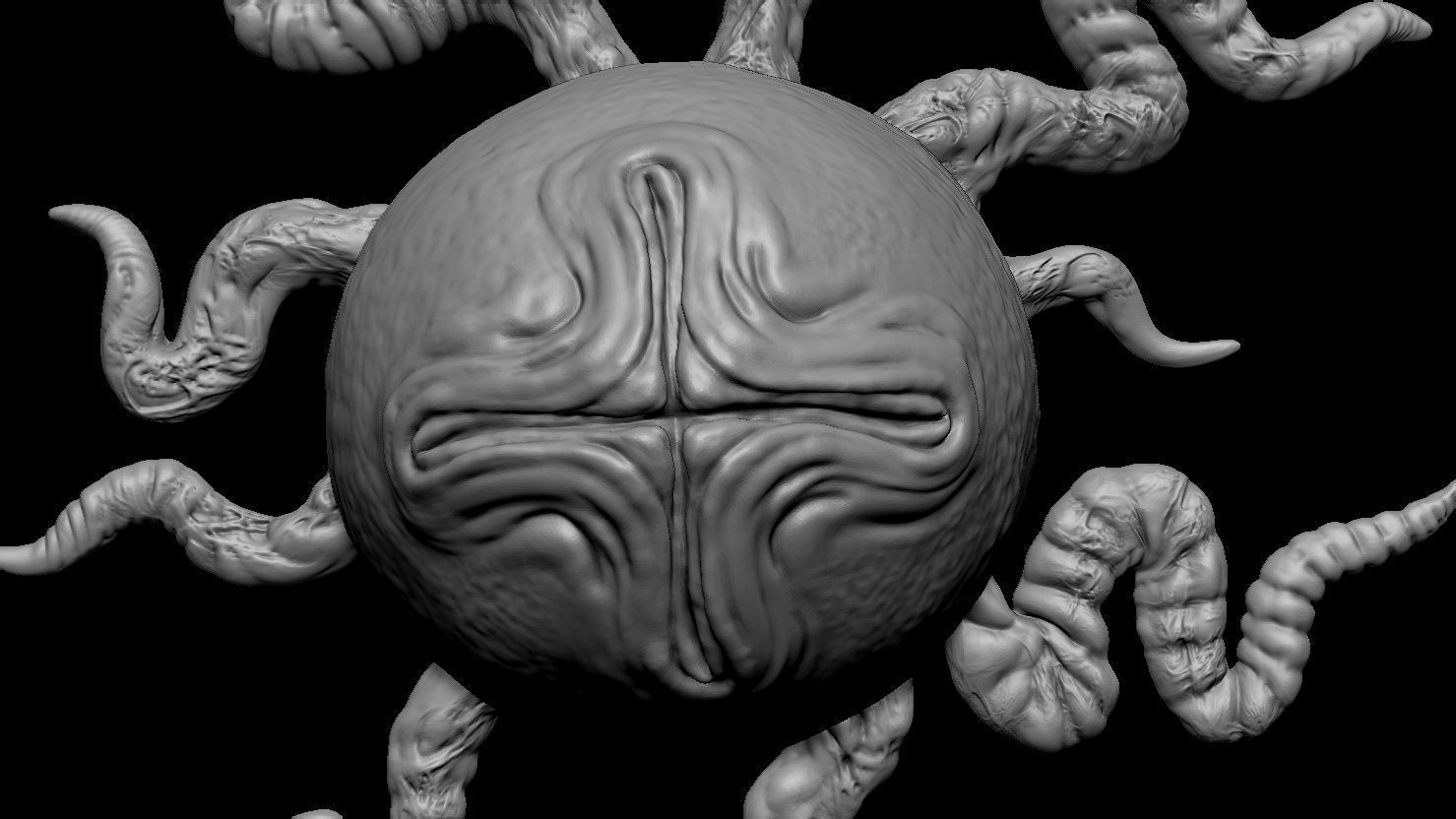 3D PRINTABLE ALIEN EGG OVOMORPH 1979 WITH ROOTS 3D print model_9