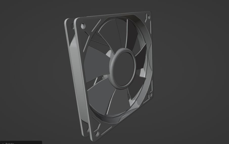 CPU Processor - Cooler Fan Ventilator Cooling Low-poly 3D model 3D print model_2