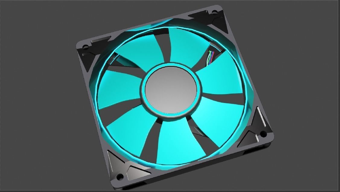 CPU Processor - Cooler Fan Ventilator Cooling Low-poly 3D model 3D print model_3