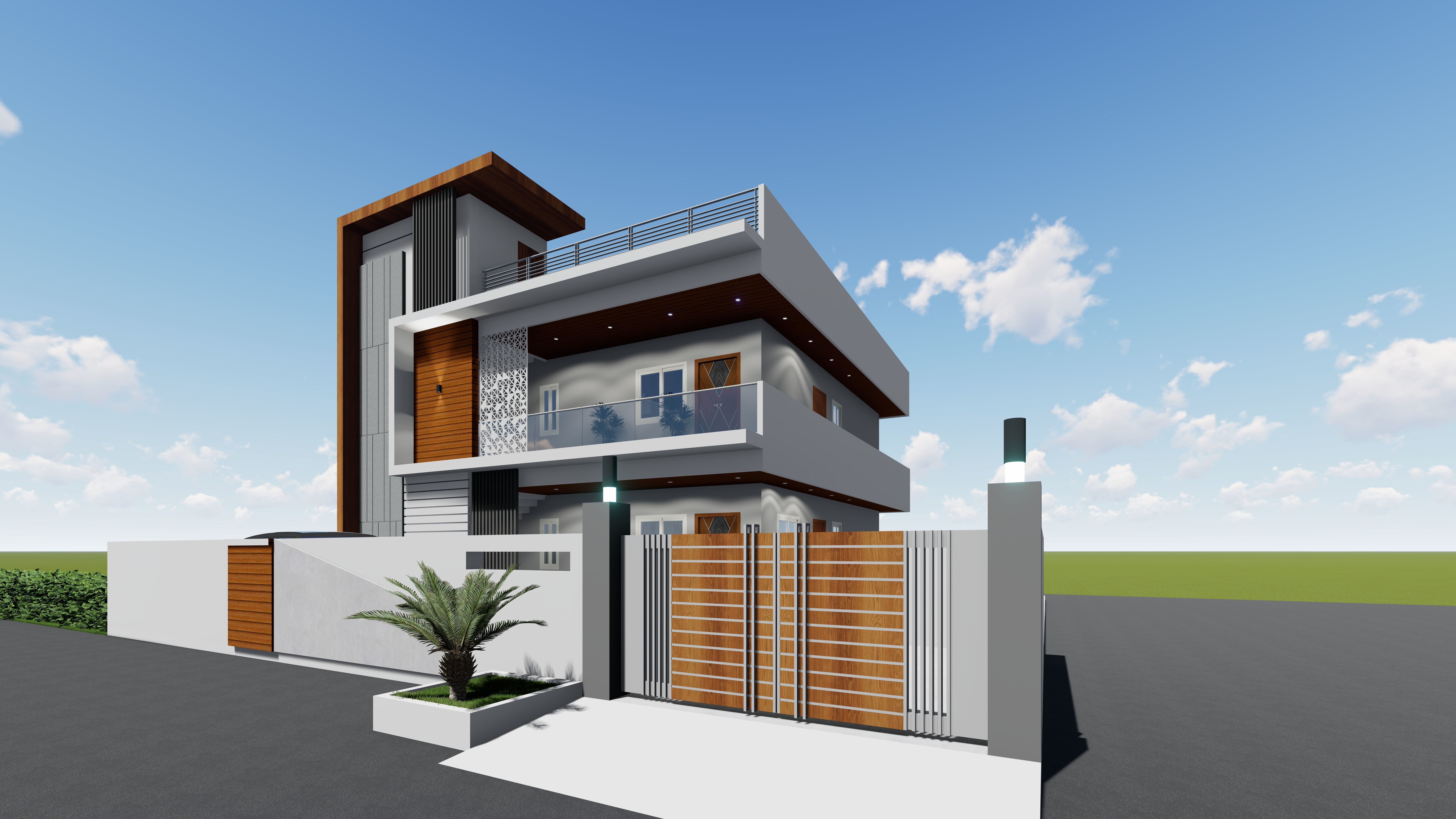 Modern Elevation Design - 1 Low-poly 3D model_1