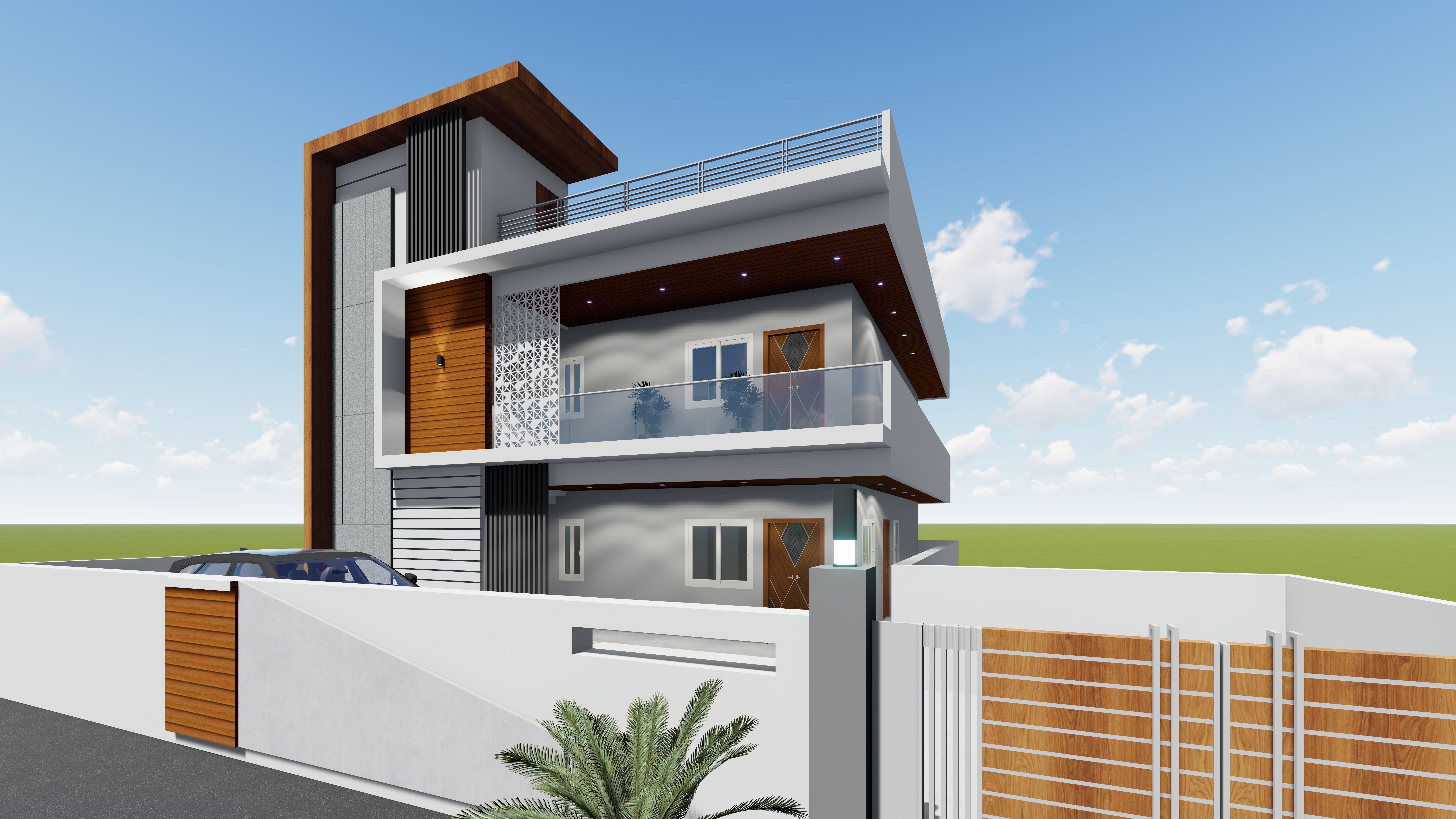 Modern Elevation Design - 1 Low-poly 3D model_3
