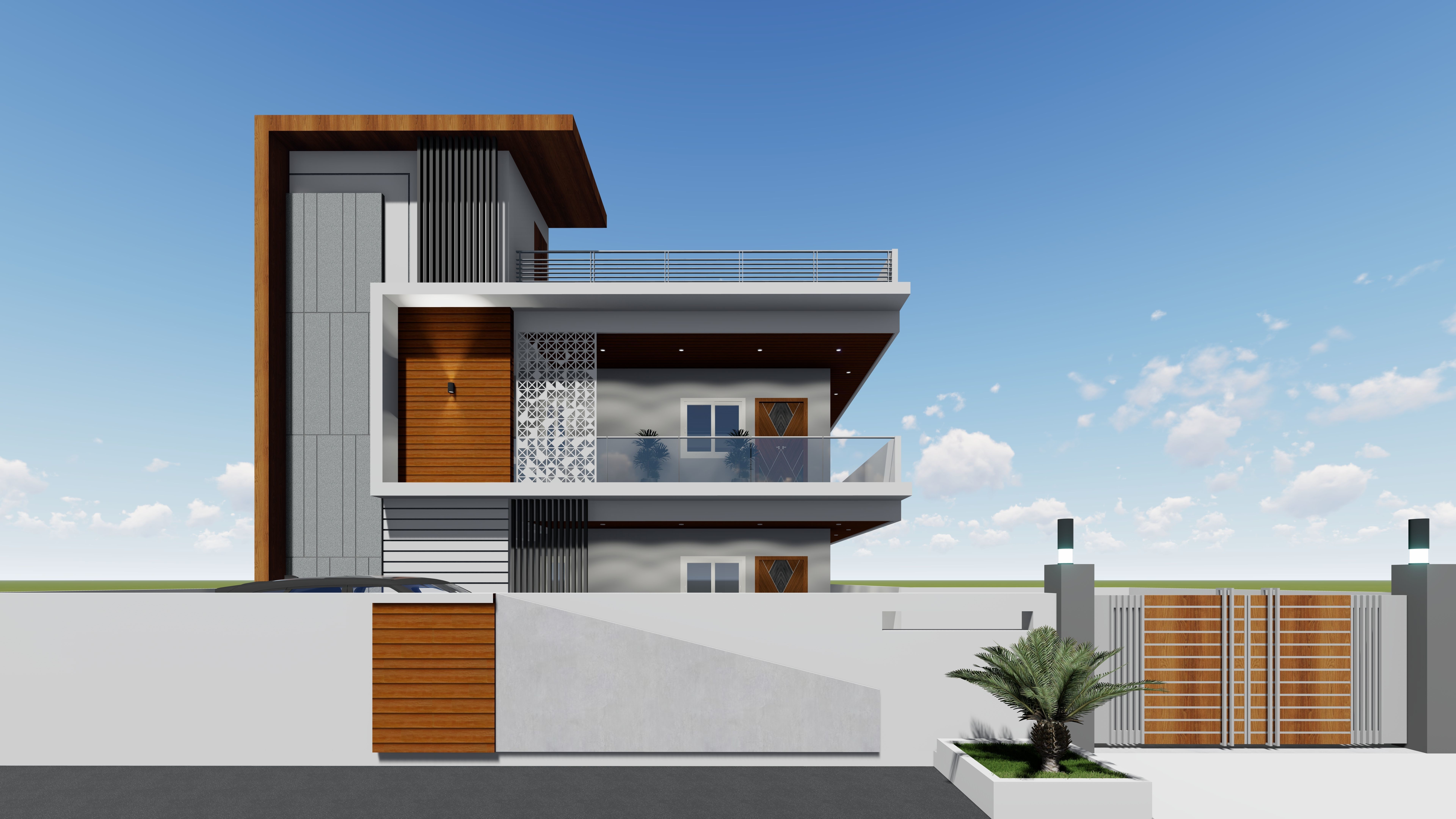 Modern Elevation Design - 1 Low-poly 3D model_2