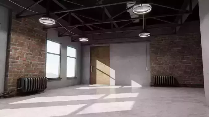 Industrial Loft with 8K and 4K Textures Low-poly 3D model