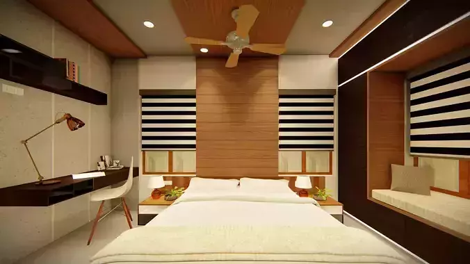 BEDROOM INTERIOR DESIGN 3D MODEL SKETCHUP 3D model