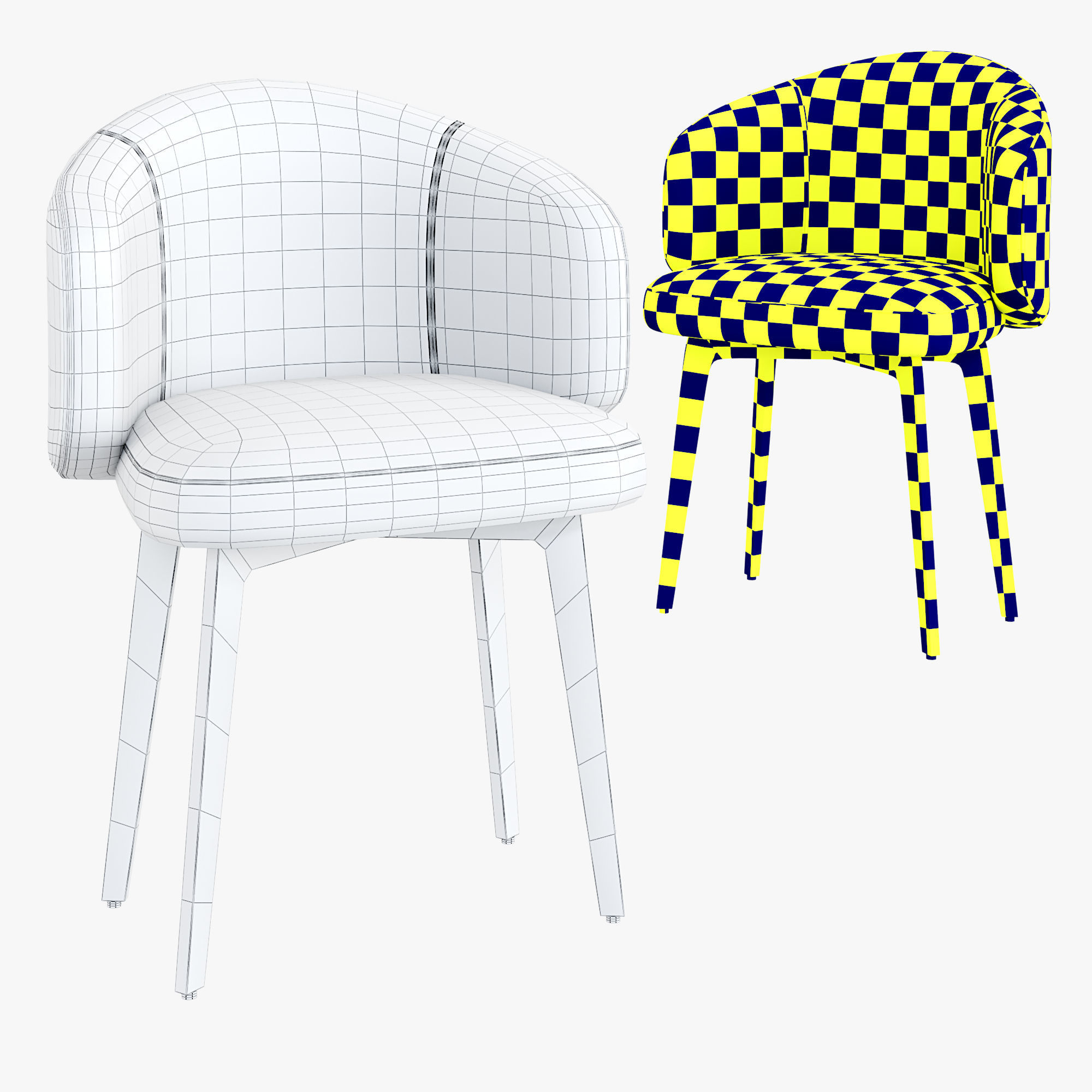 BEA Upholstered chair Free low-poly 3D model_7
