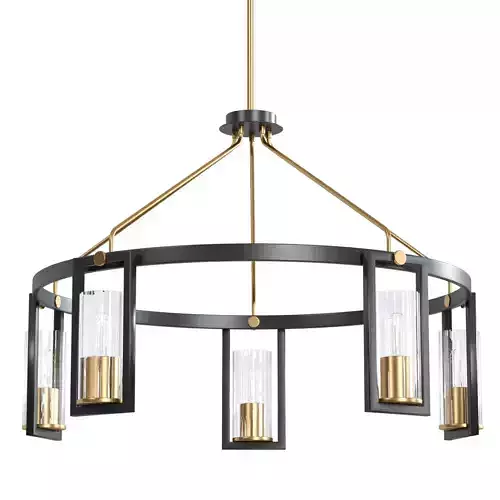 Ramos Matte Black and Warm Gold Ring Chandelier