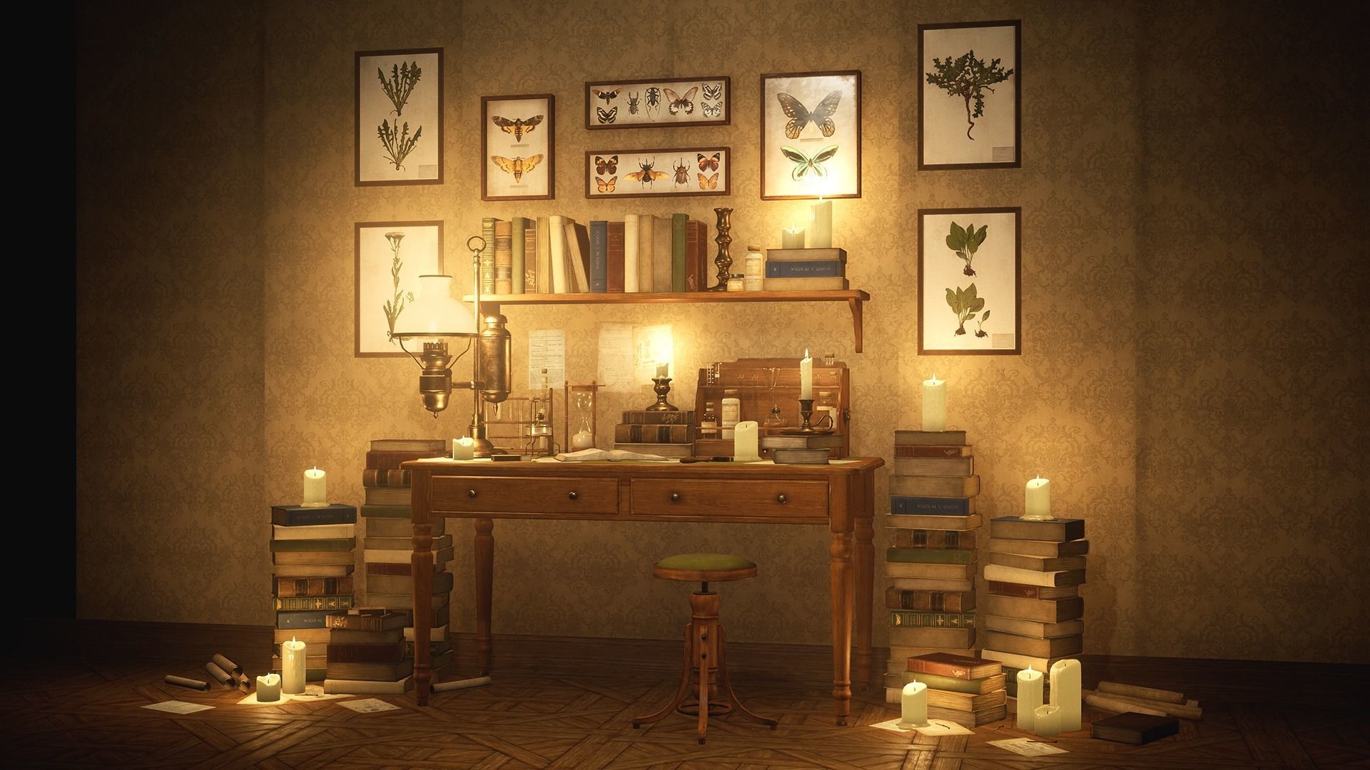 Victorian Laboratory Props Pack Low-poly 3D model_8