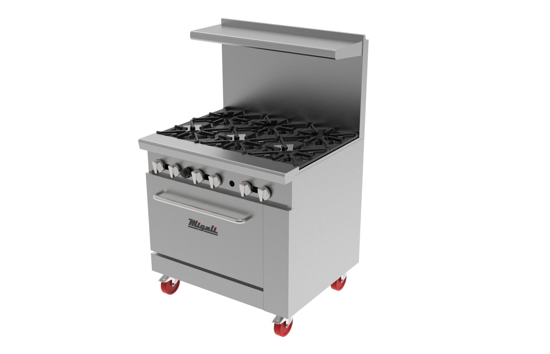 6 Burner Range  Oven  Natural Gas 3D model_12