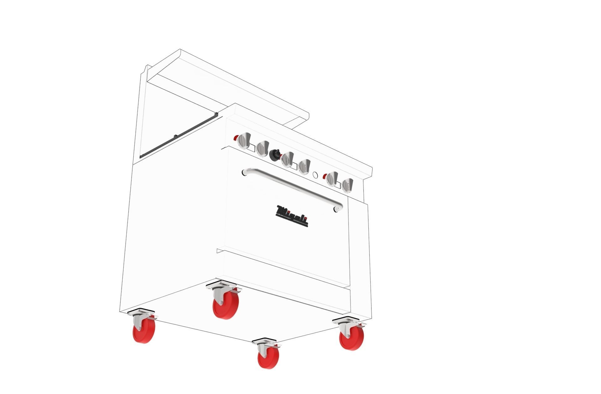 6 Burner Range  Oven  Natural Gas 3D model_9