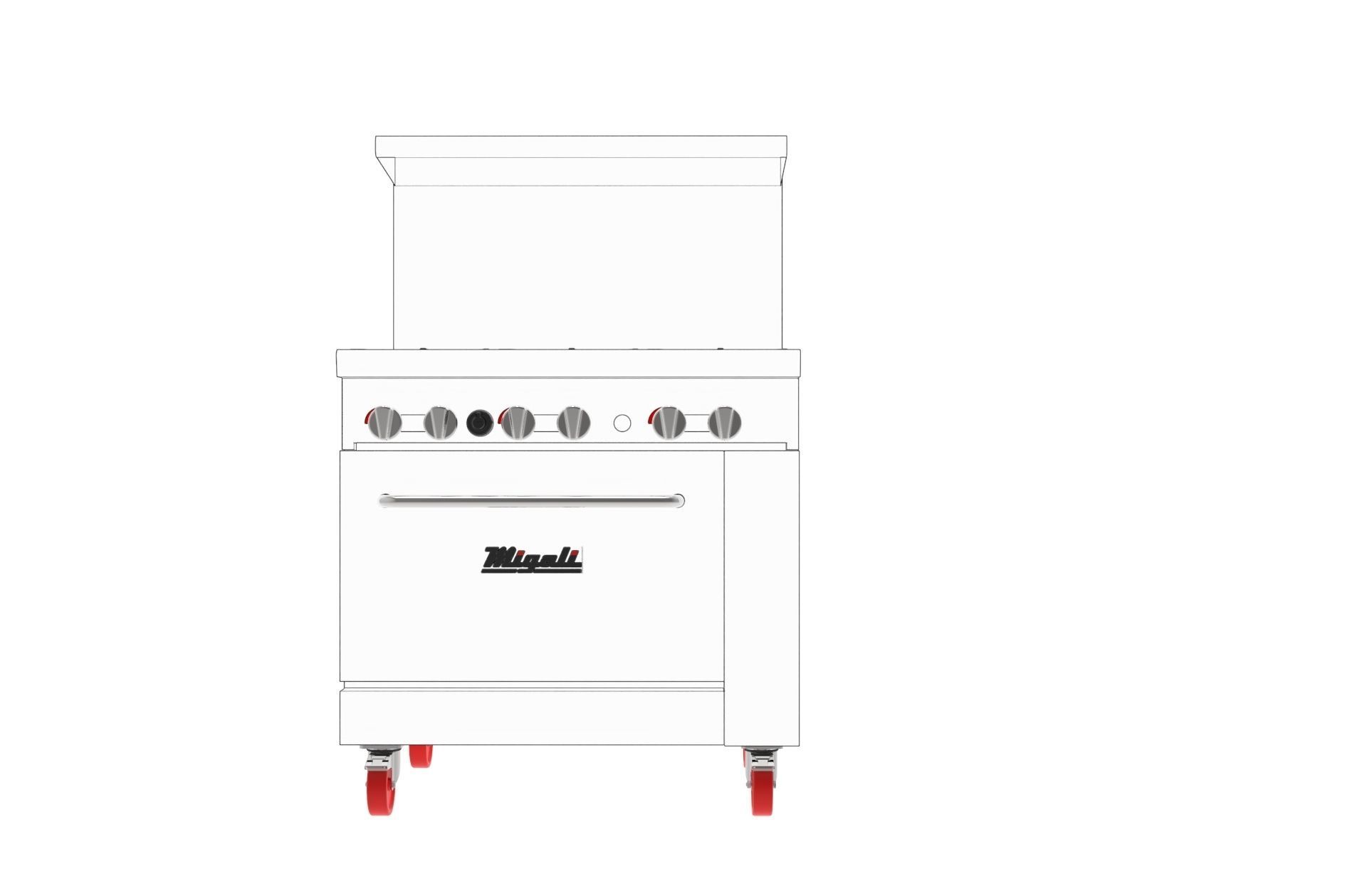 6 Burner Range  Oven  Natural Gas 3D model_8