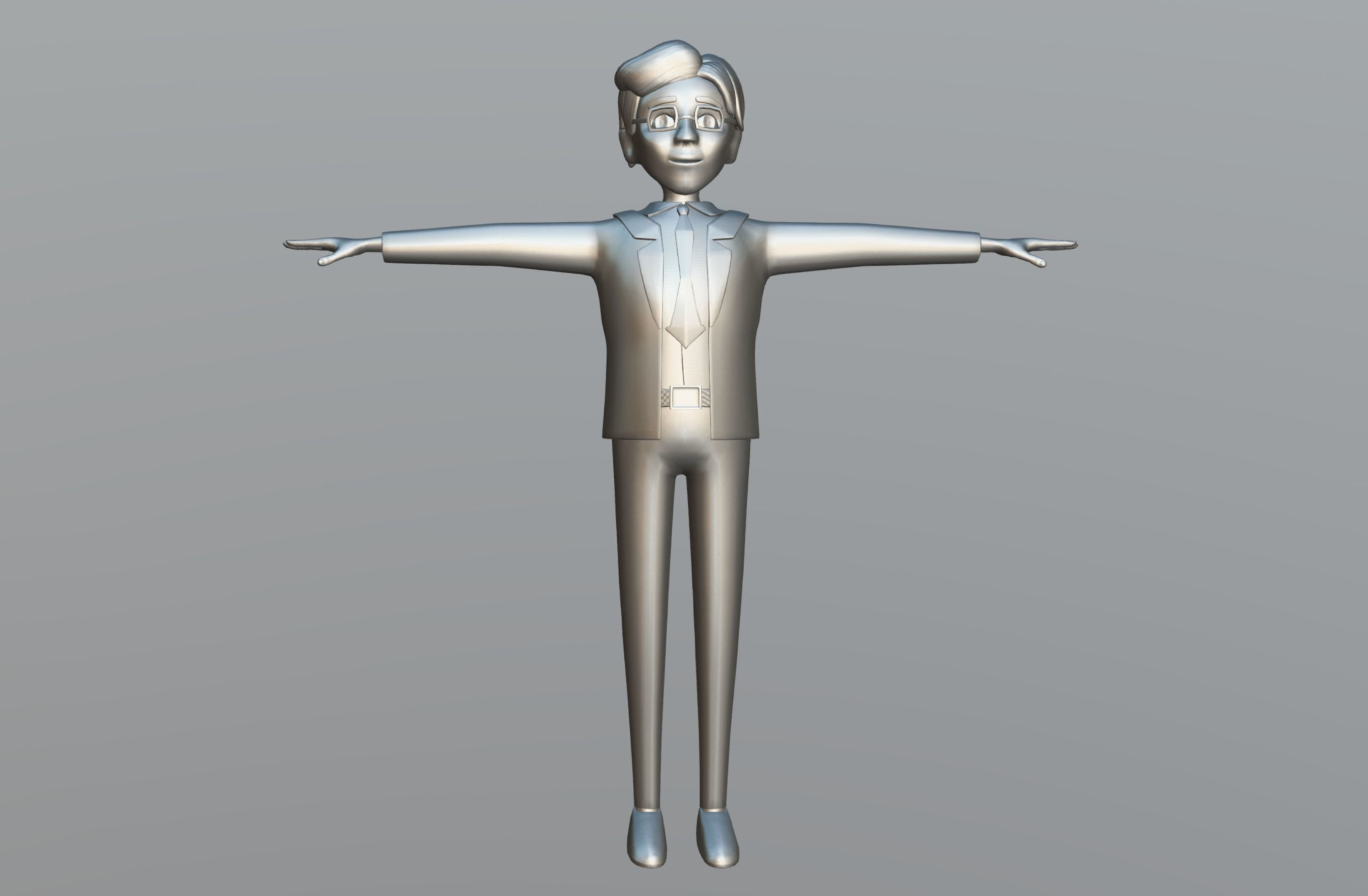 Cartoon Man Low-poly 3D model_9