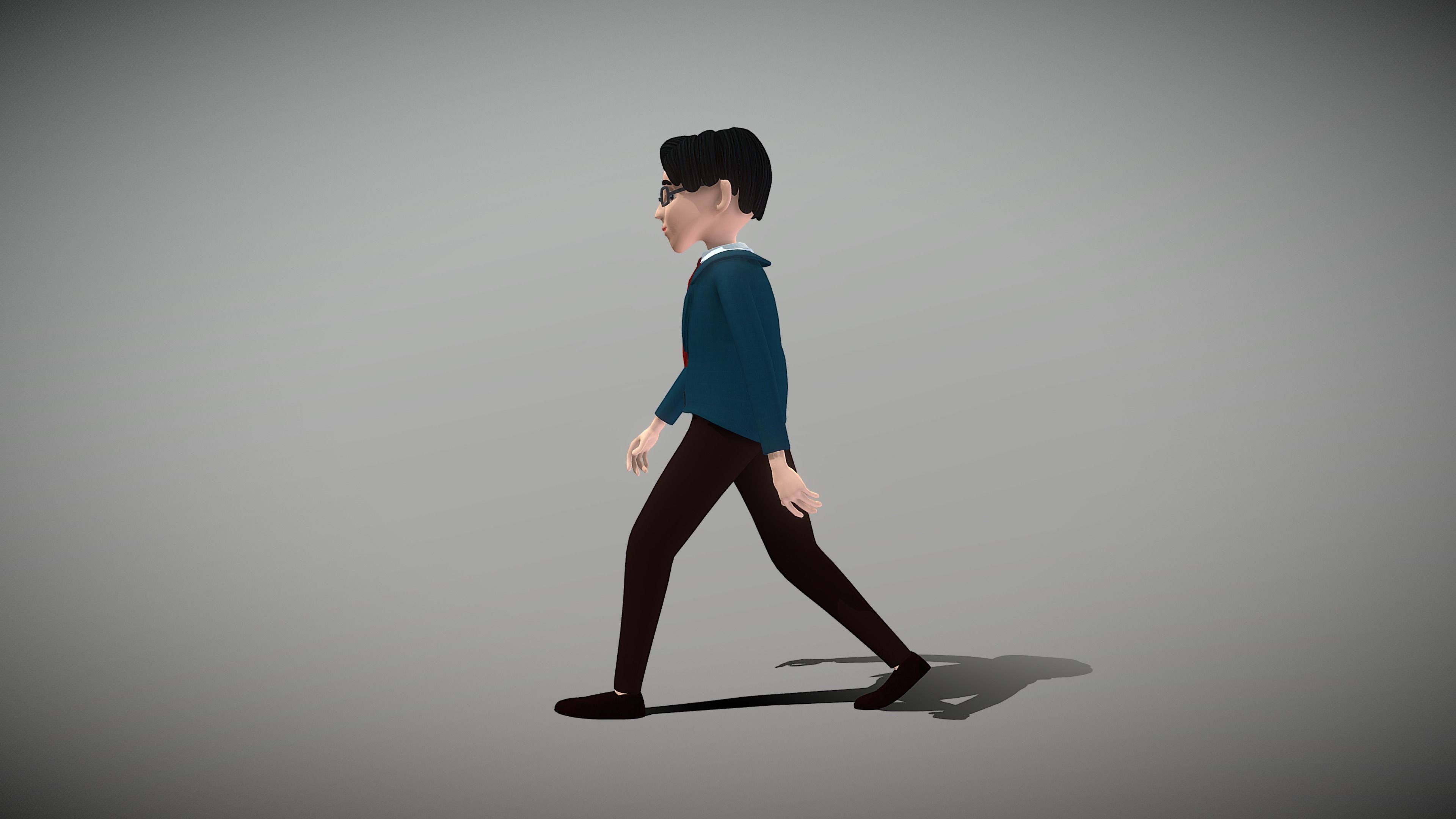 Cartoon Man Low-poly 3D model_2