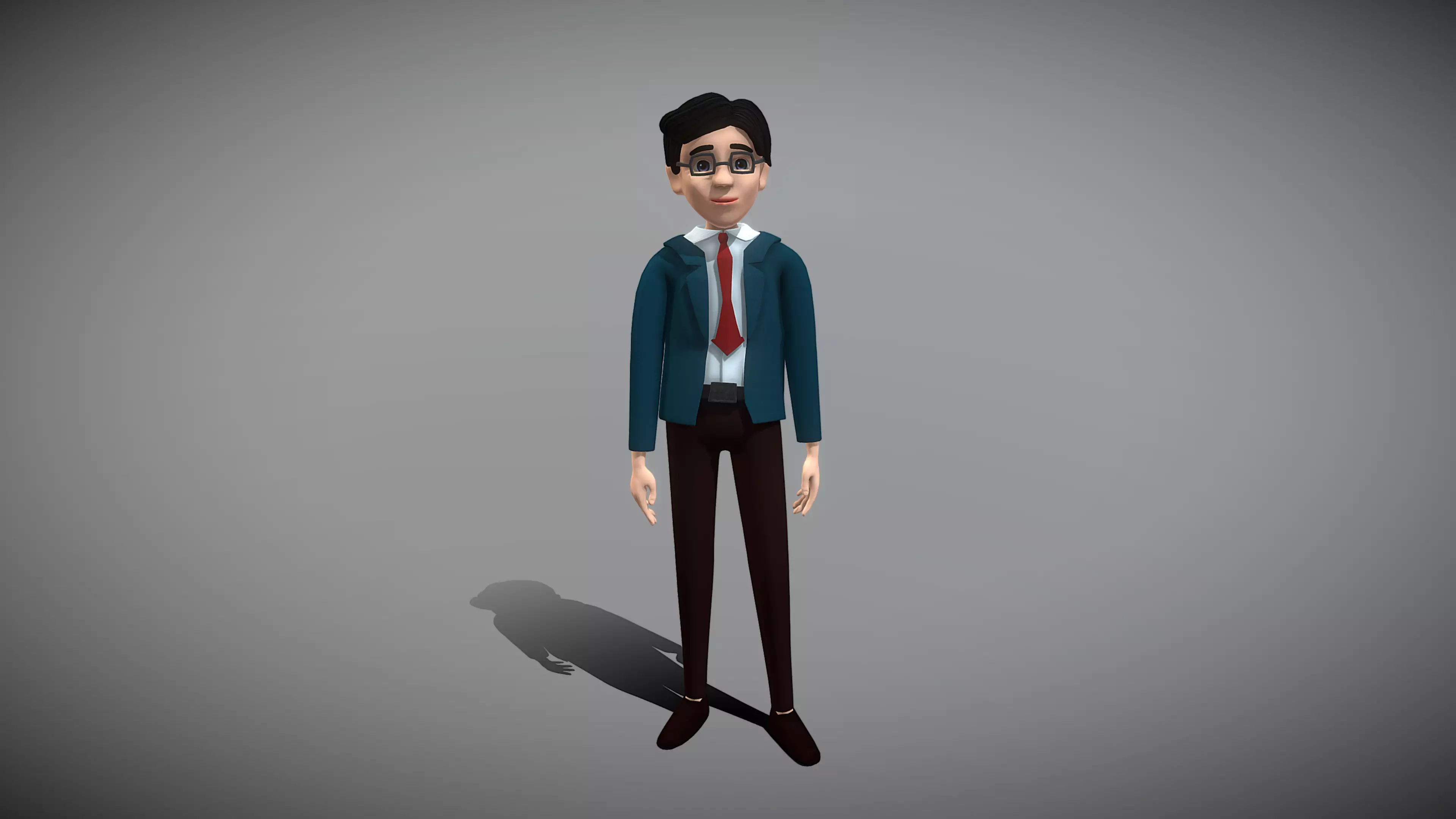 Cartoon Man Low-poly 3D model_0