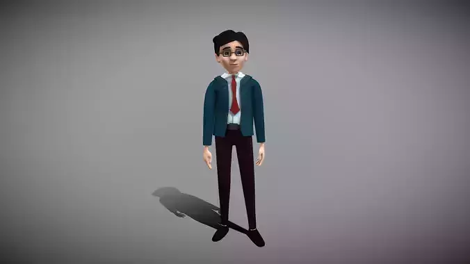 Cartoon Man Low-poly 3D model