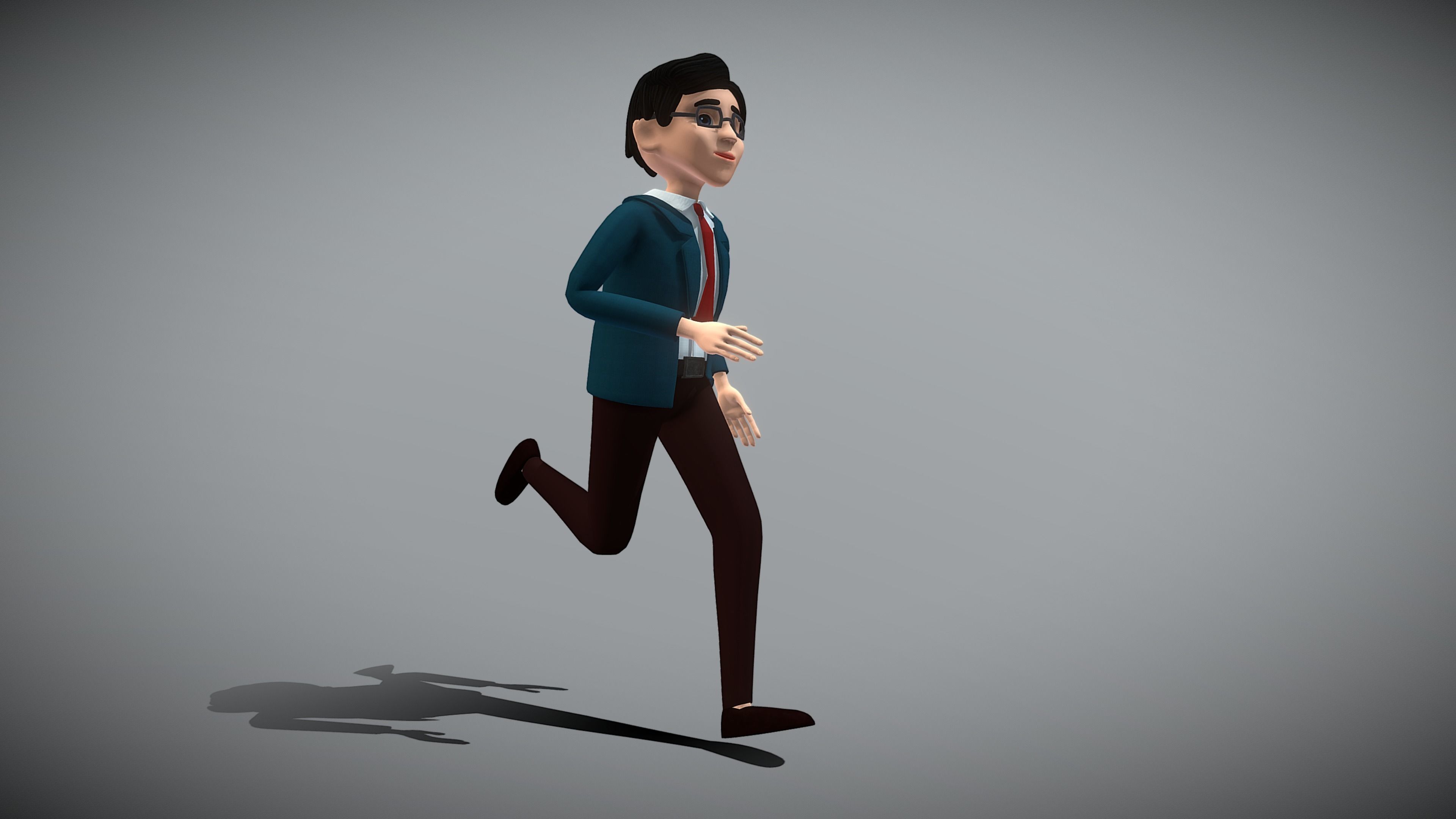 Cartoon Man Low-poly 3D model_3