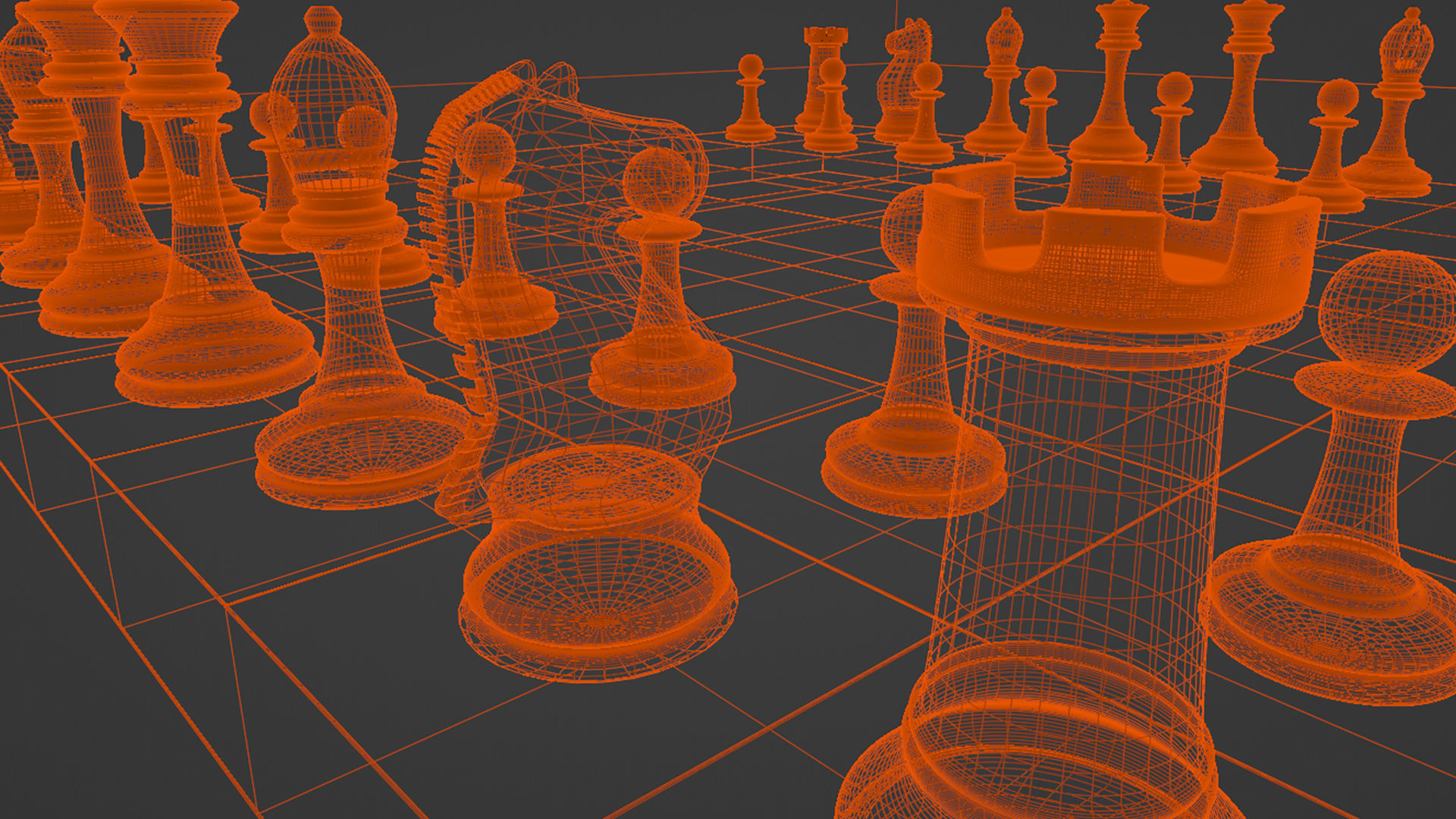 Chess Pieces 3D Model 3D model_14
