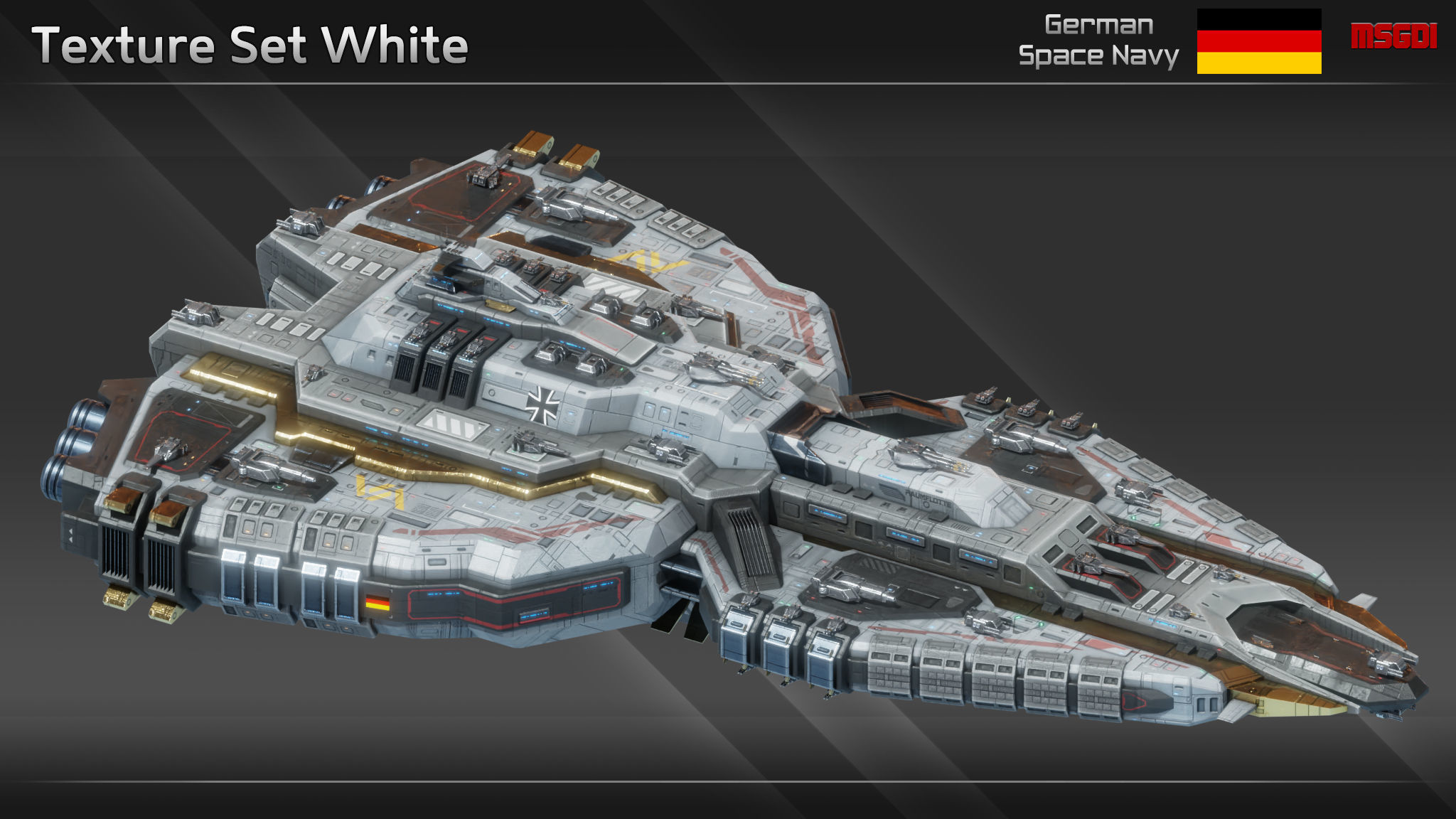 GSN Spaceship Siegfried Class Battleship Low-poly 3D model_13