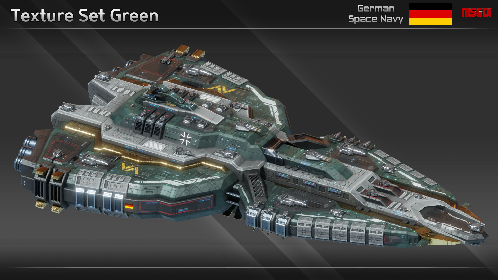 GSN Spaceship Siegfried Class Battleship Low-poly 3D model_10