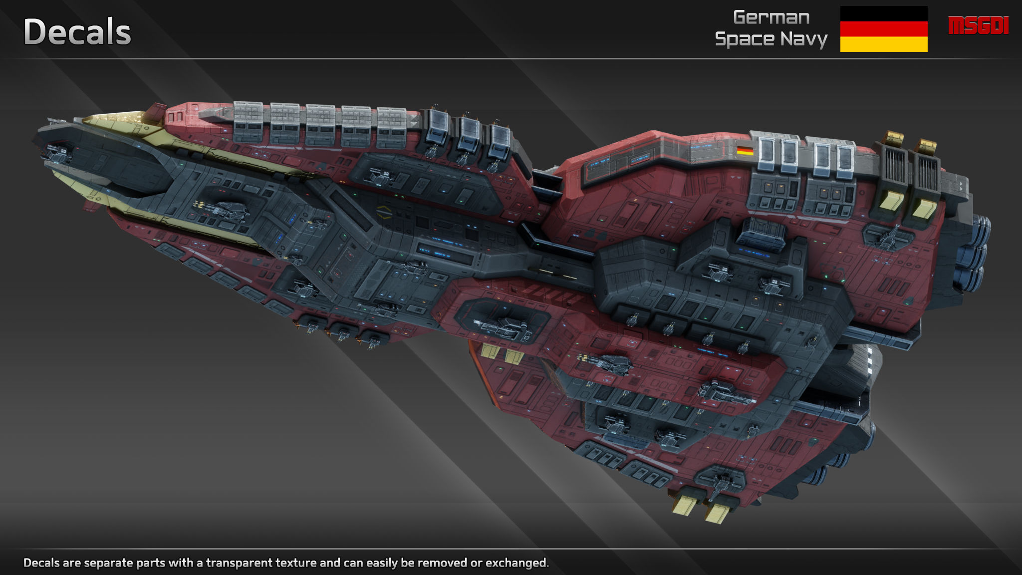 GSN Spaceship Siegfried Class Battleship Low-poly 3D model_7