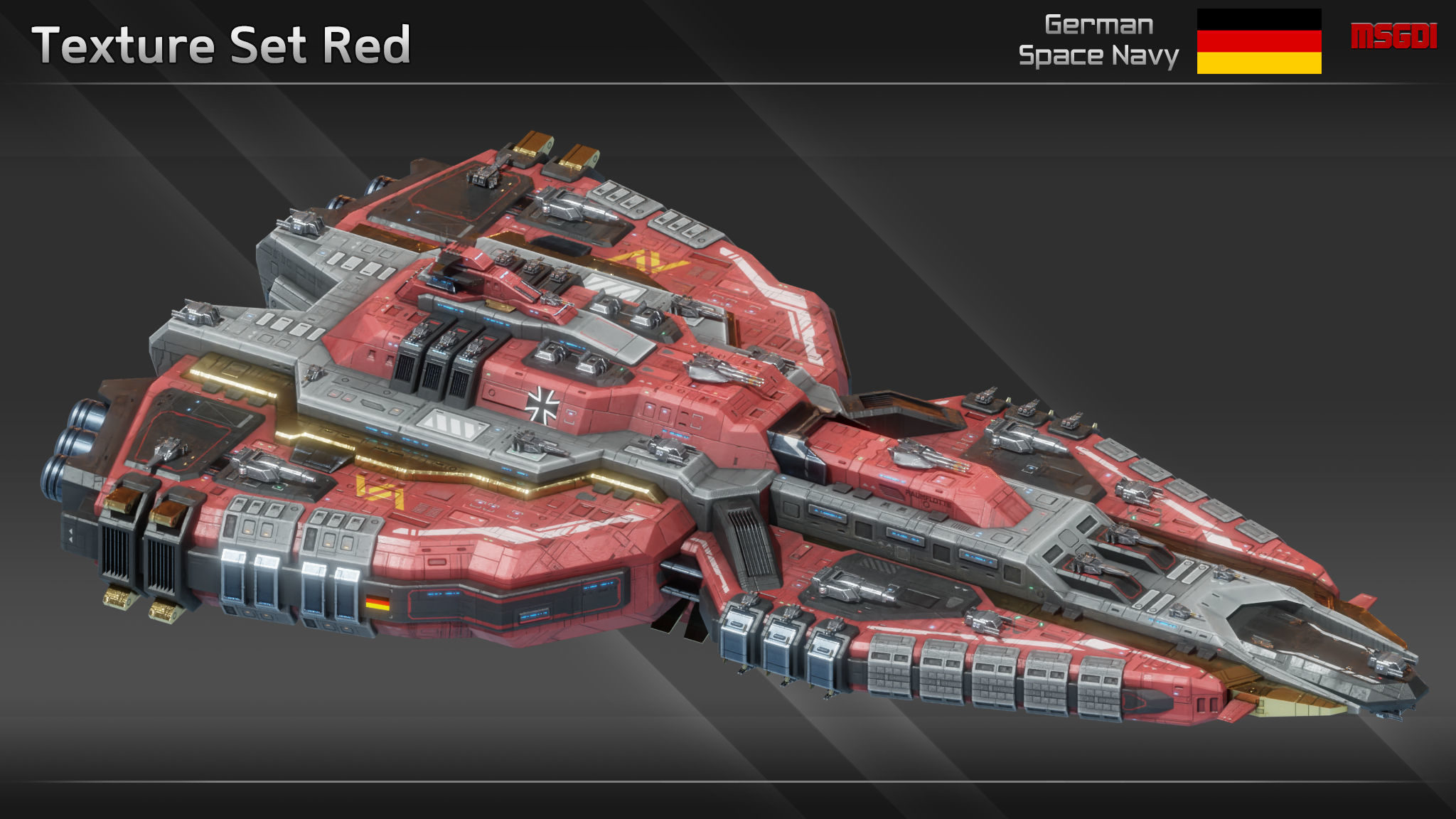 GSN Spaceship Siegfried Class Battleship Low-poly 3D model_12